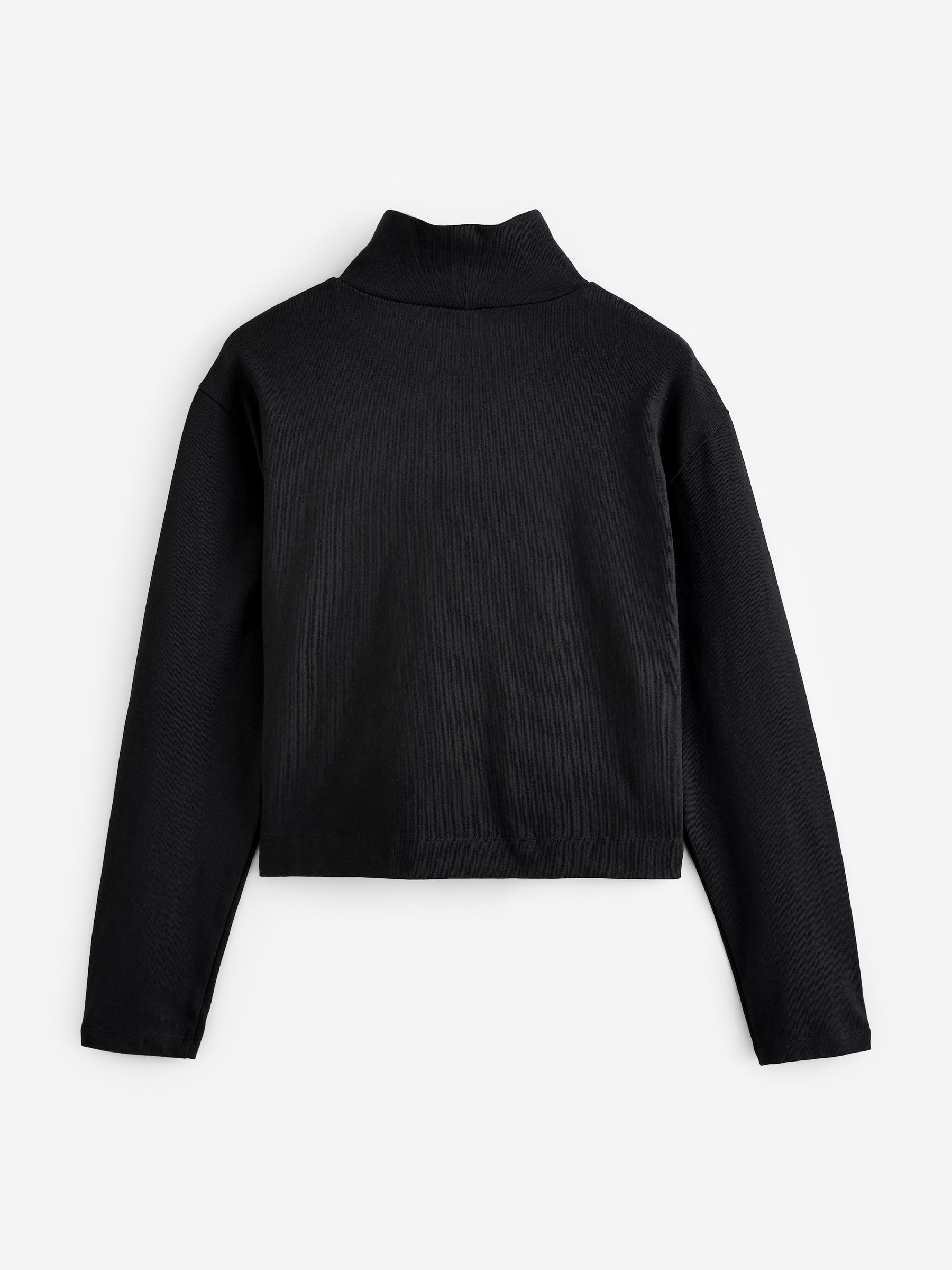 Black Long Sleeve Heavyweight Jersey Turtleneck Top - Image 2 of 4