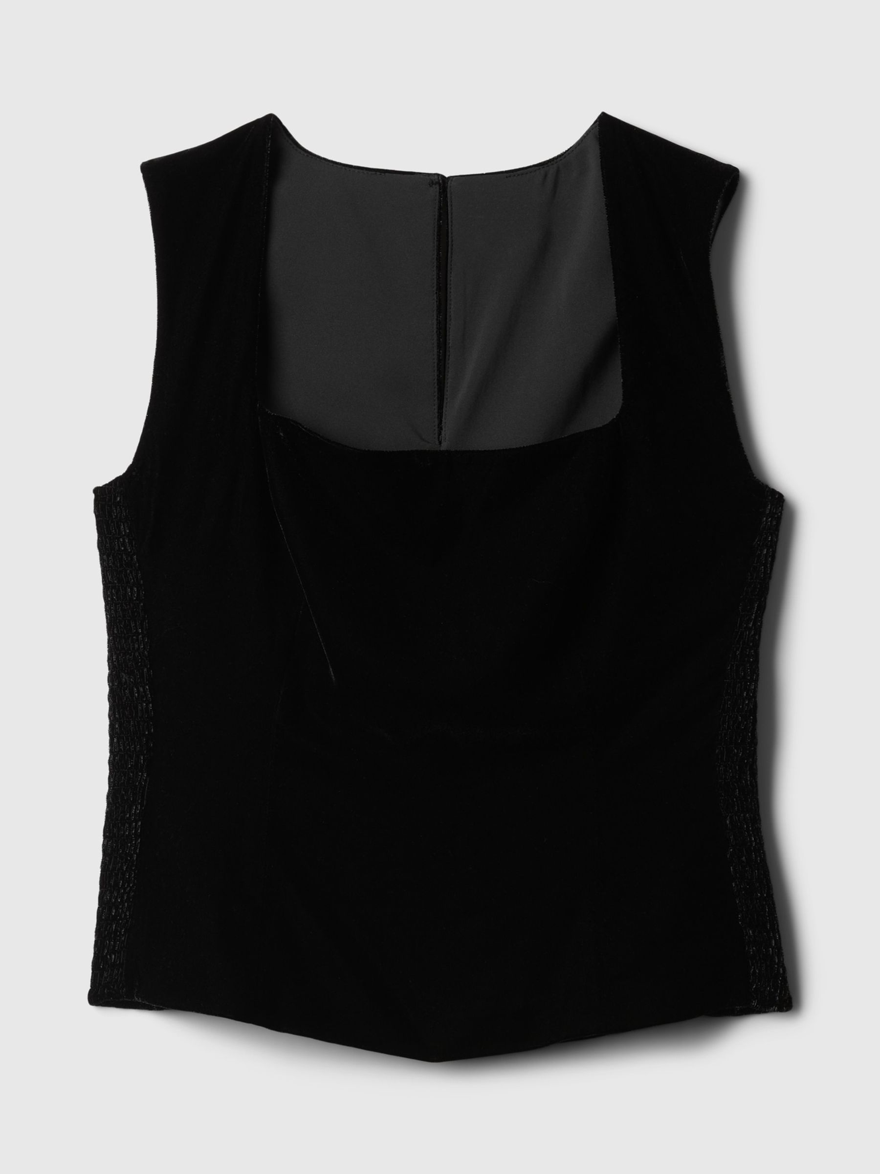 Black Velvet Square-Neck Cropped Top - Image 5 of 5