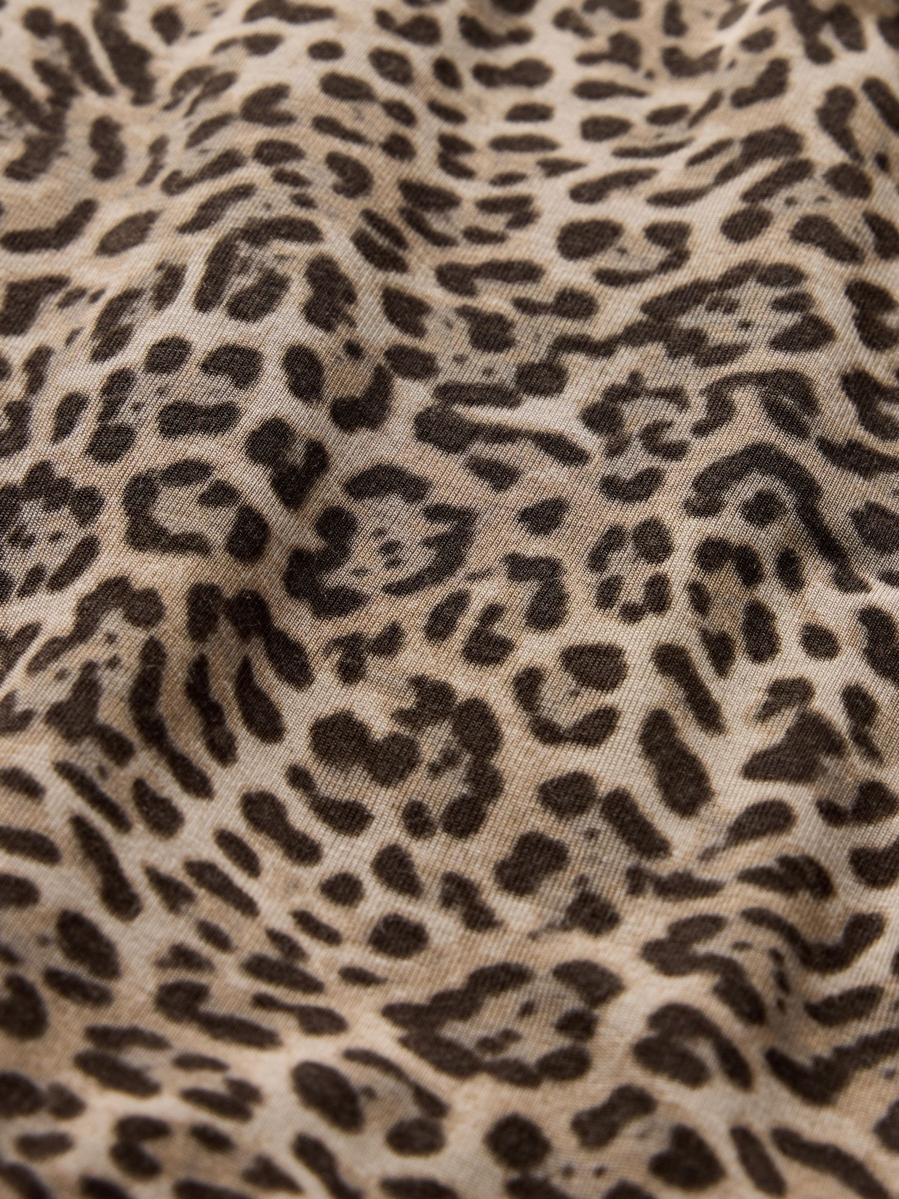 Brown Leopard Print Long Sleeve Modal Pyjama Shirt - Image 5 of 5