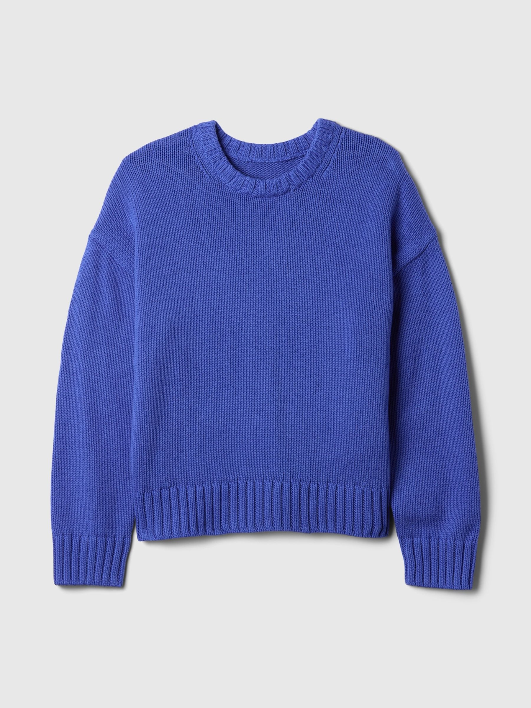 Blue Soft Touch Cotton Crew Neck Jumper - Image 5 of 5