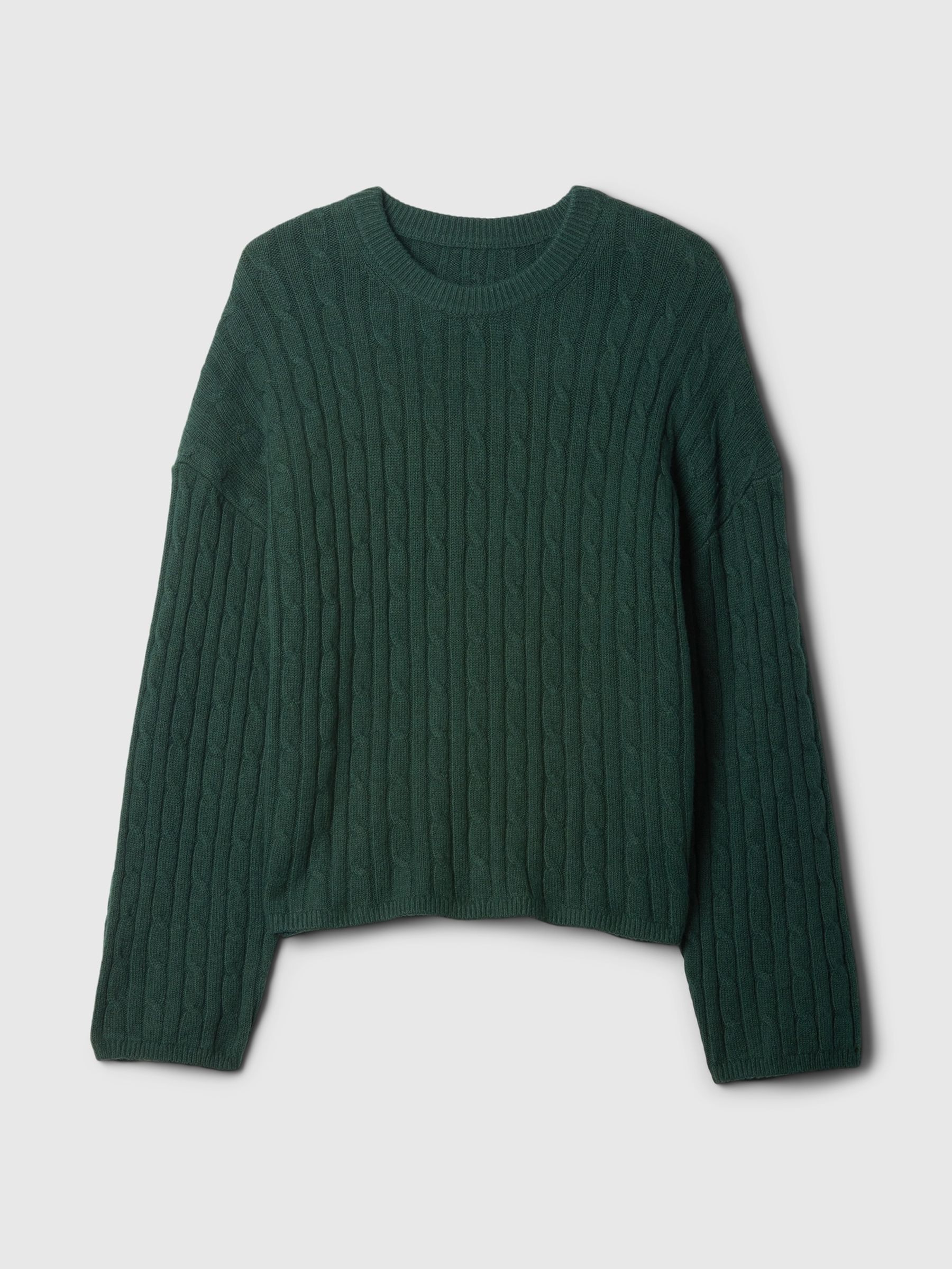 Green CashSoft Cable-Knit Jumper - Image 4 of 5