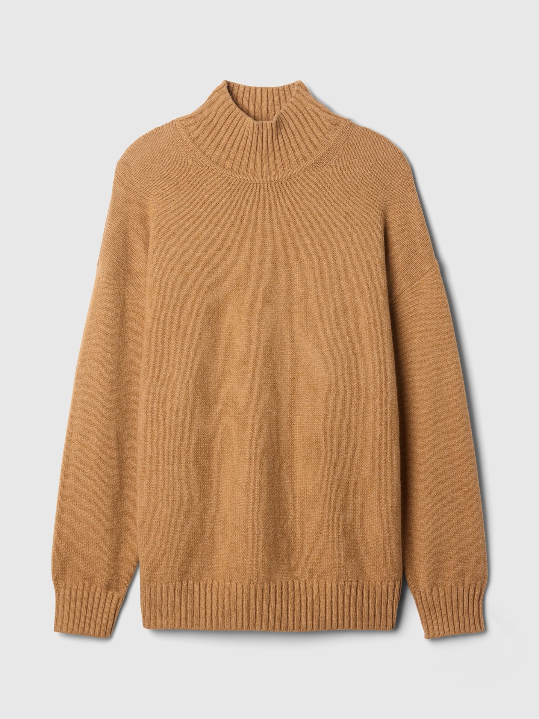 Beige CashSoft Mock Neck Ribbed Knit Jumper - Image 4 of 5