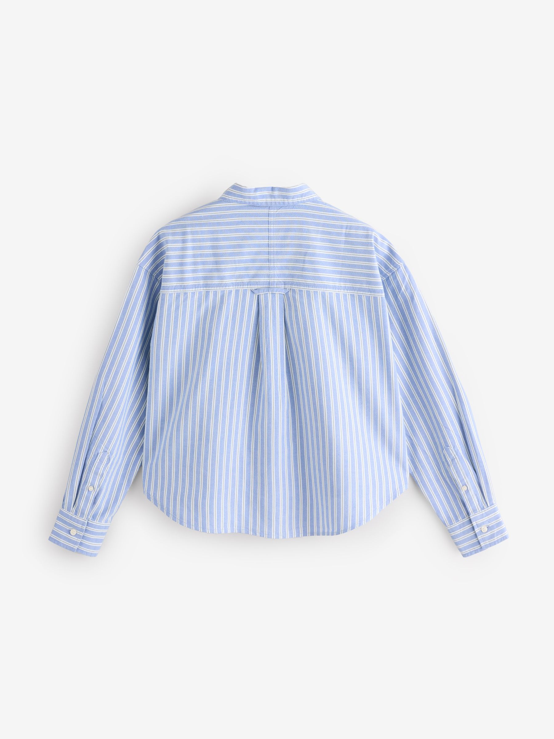 Blue Stripe Poplin Cropped Oversized Shirt - Image 2 of 4
