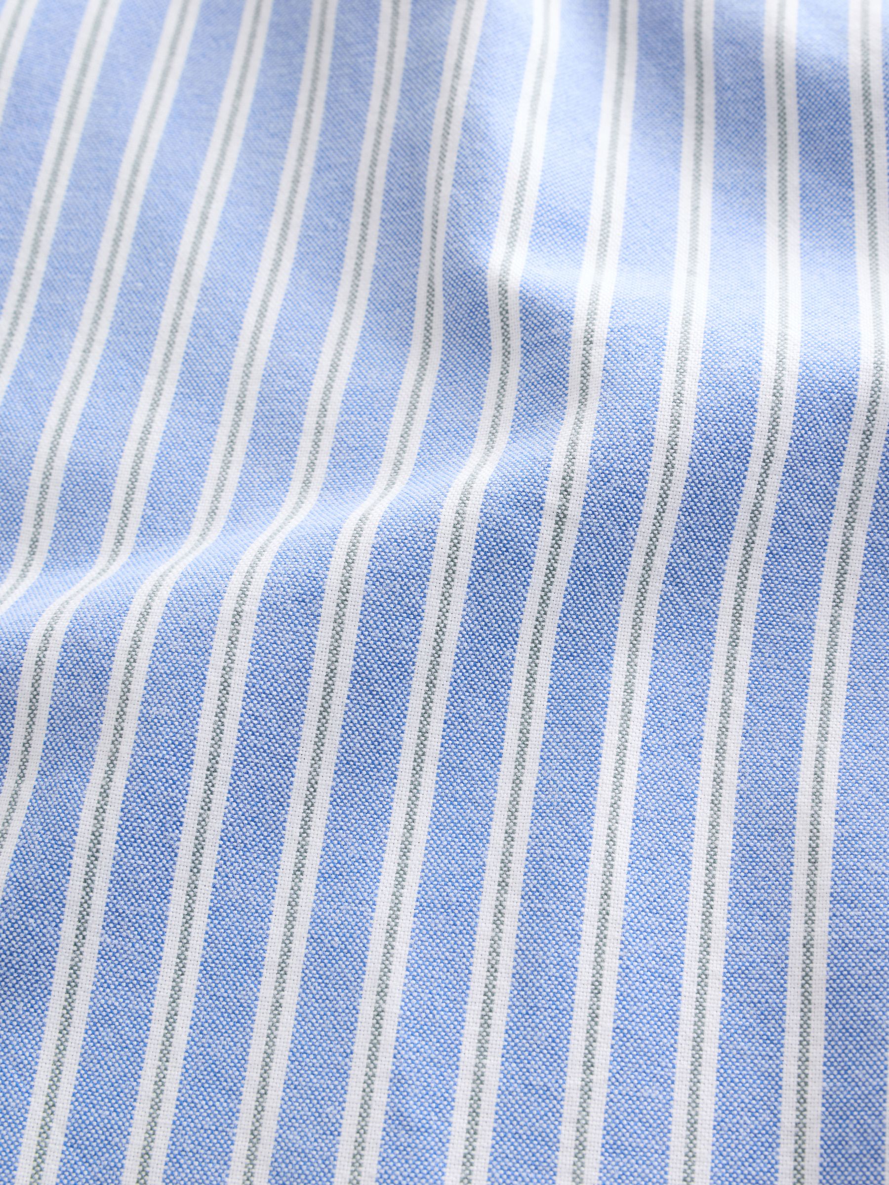 Blue Stripe Poplin Cropped Oversized Shirt - Image 4 of 4