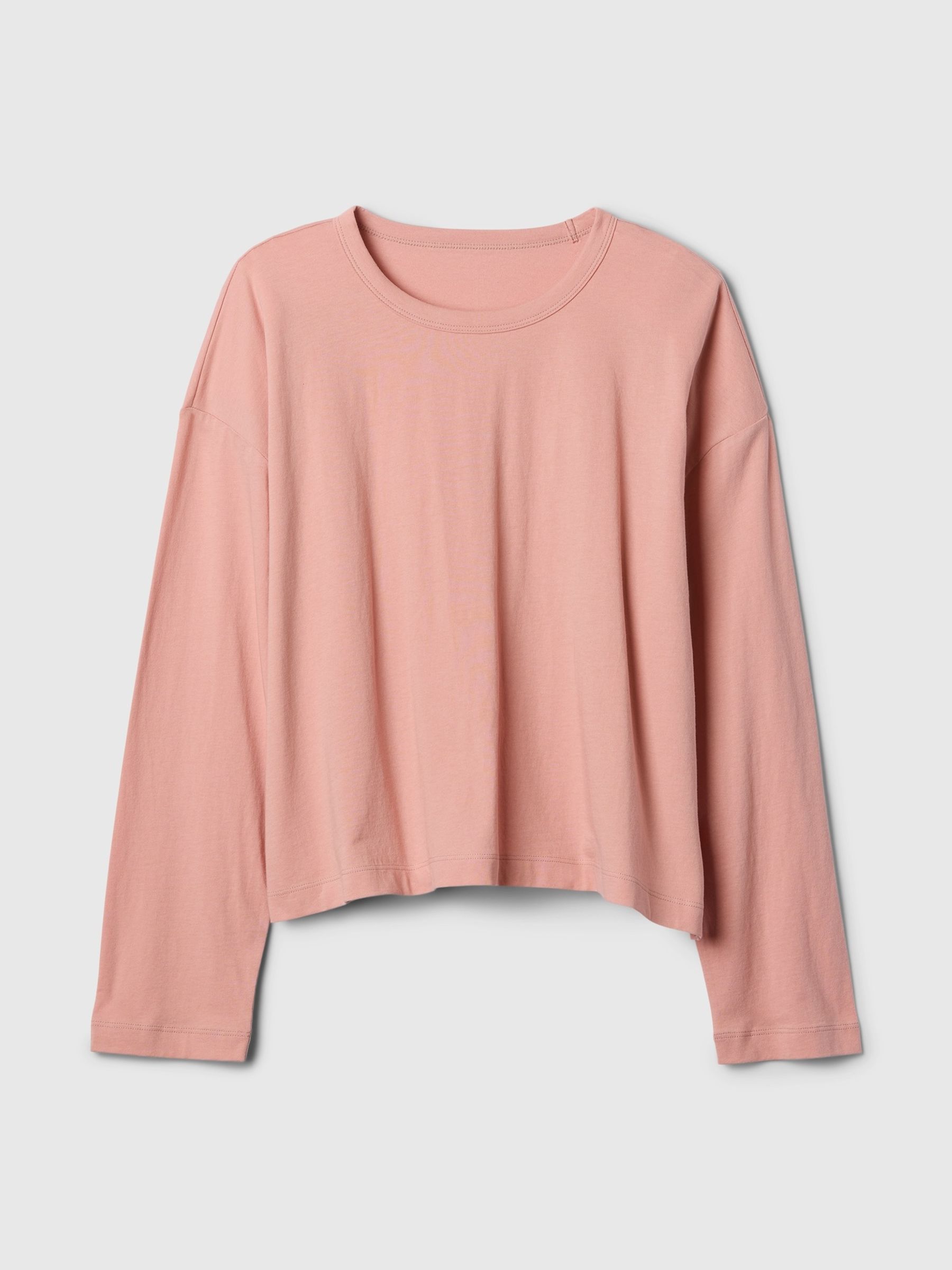 Pink Favourite Oversized Cotton-Modal Crew Neck Long Sleeve T-Shirt - Image 5 of 5