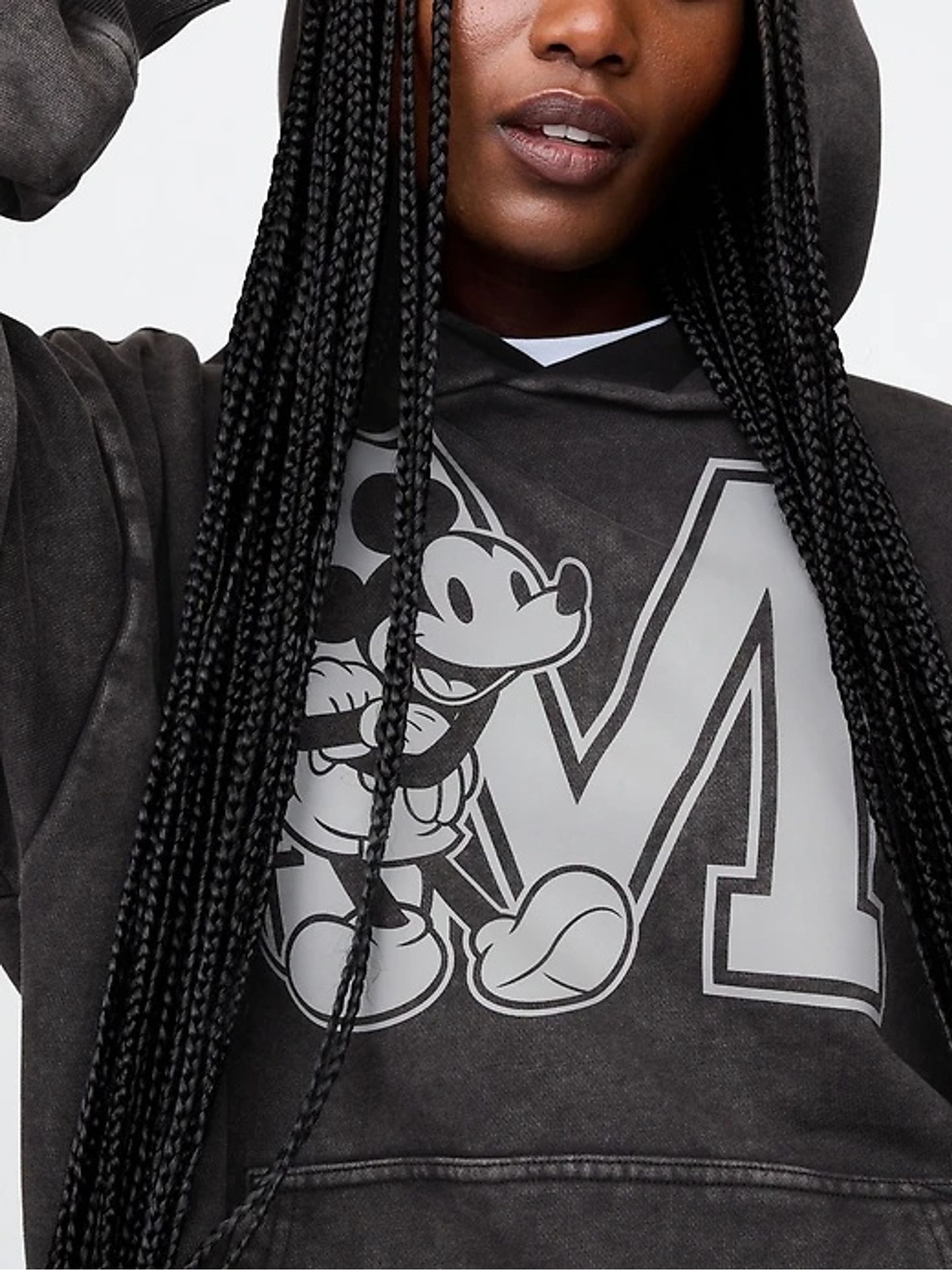 Black Mickey Mouse Disney Oversized Logo Hoodie - Image 7 of 8