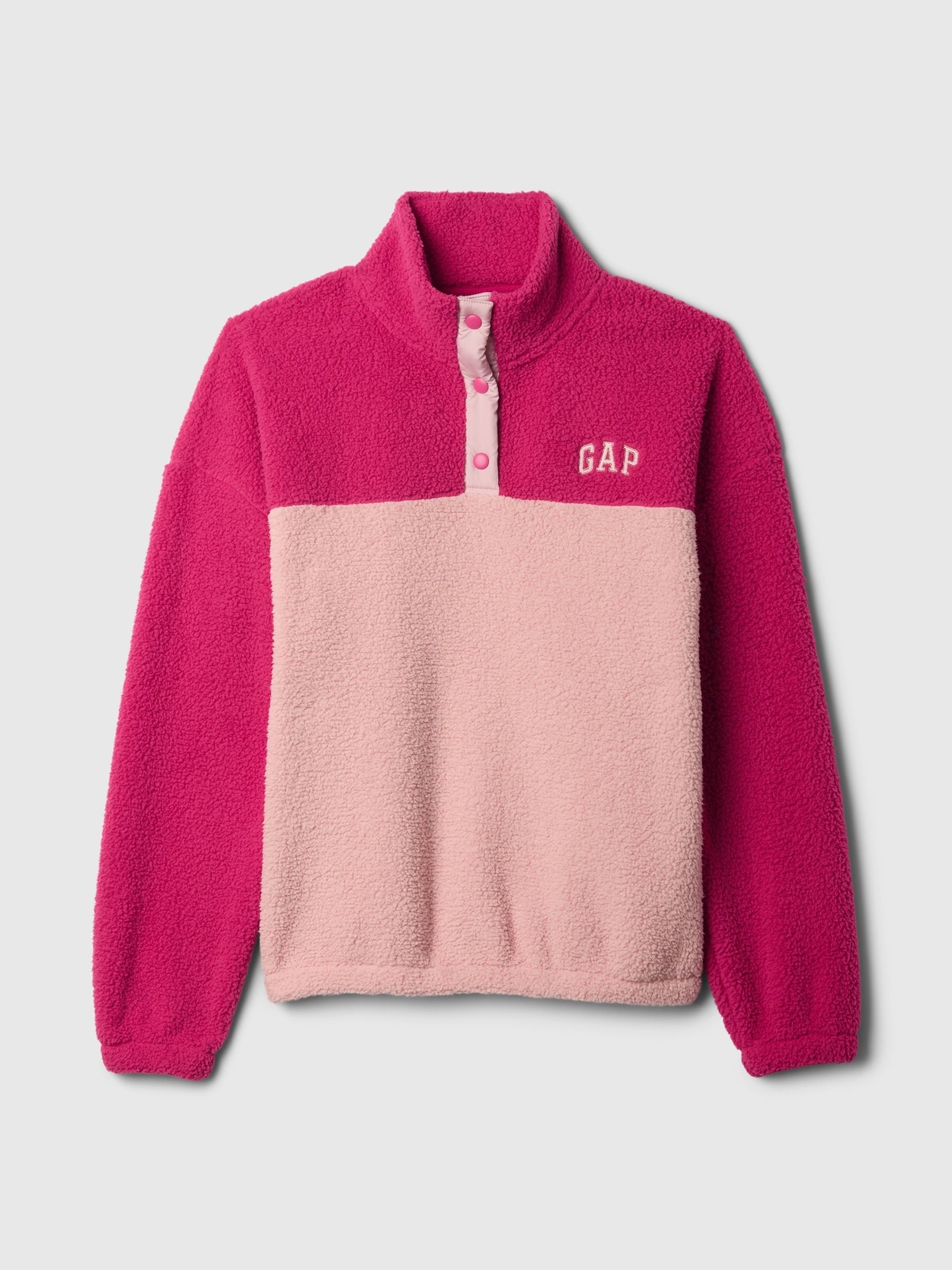 Pink Half Snap Sherpa Fleece - Image 3 of 4