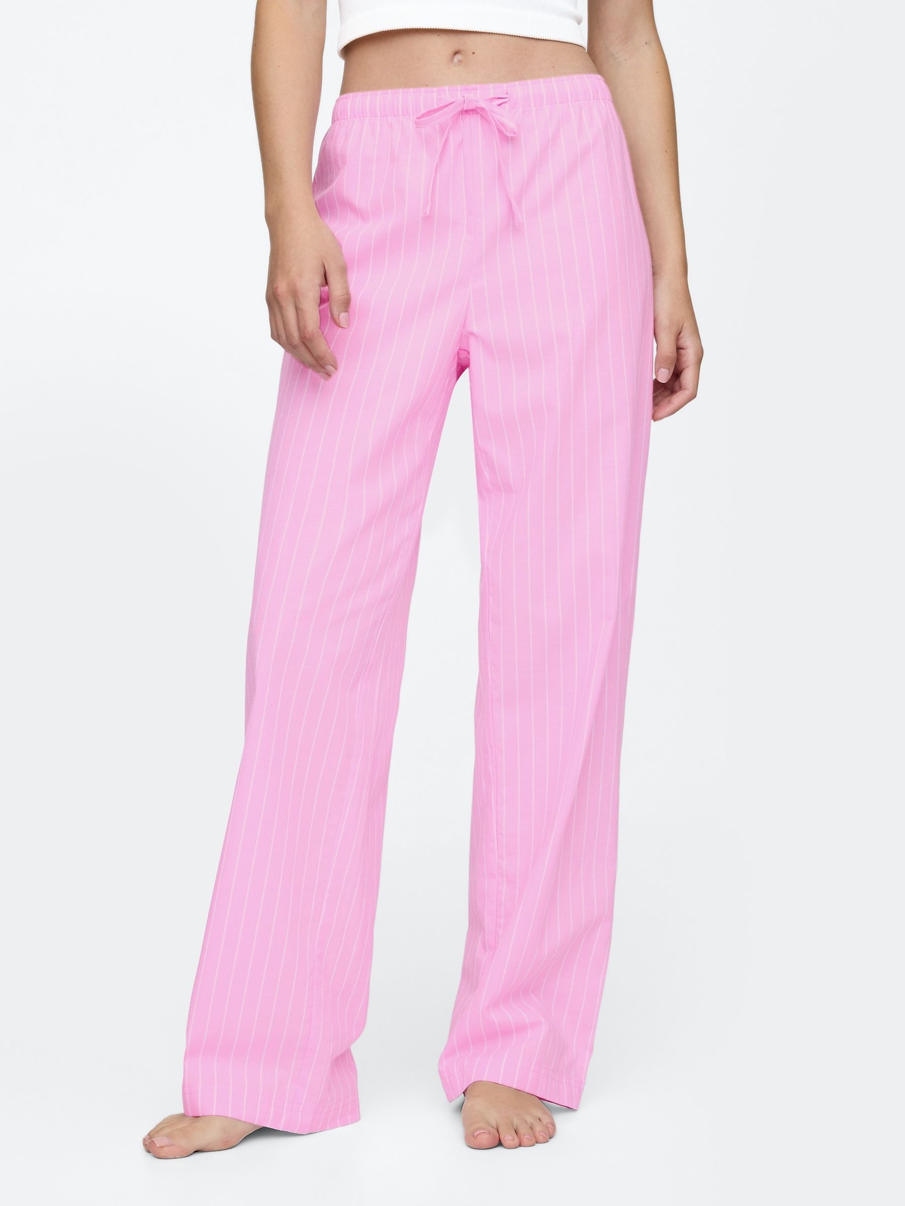 Pink Stripe Cotton Poplin Pyjama Bottoms - Image 3 of 4