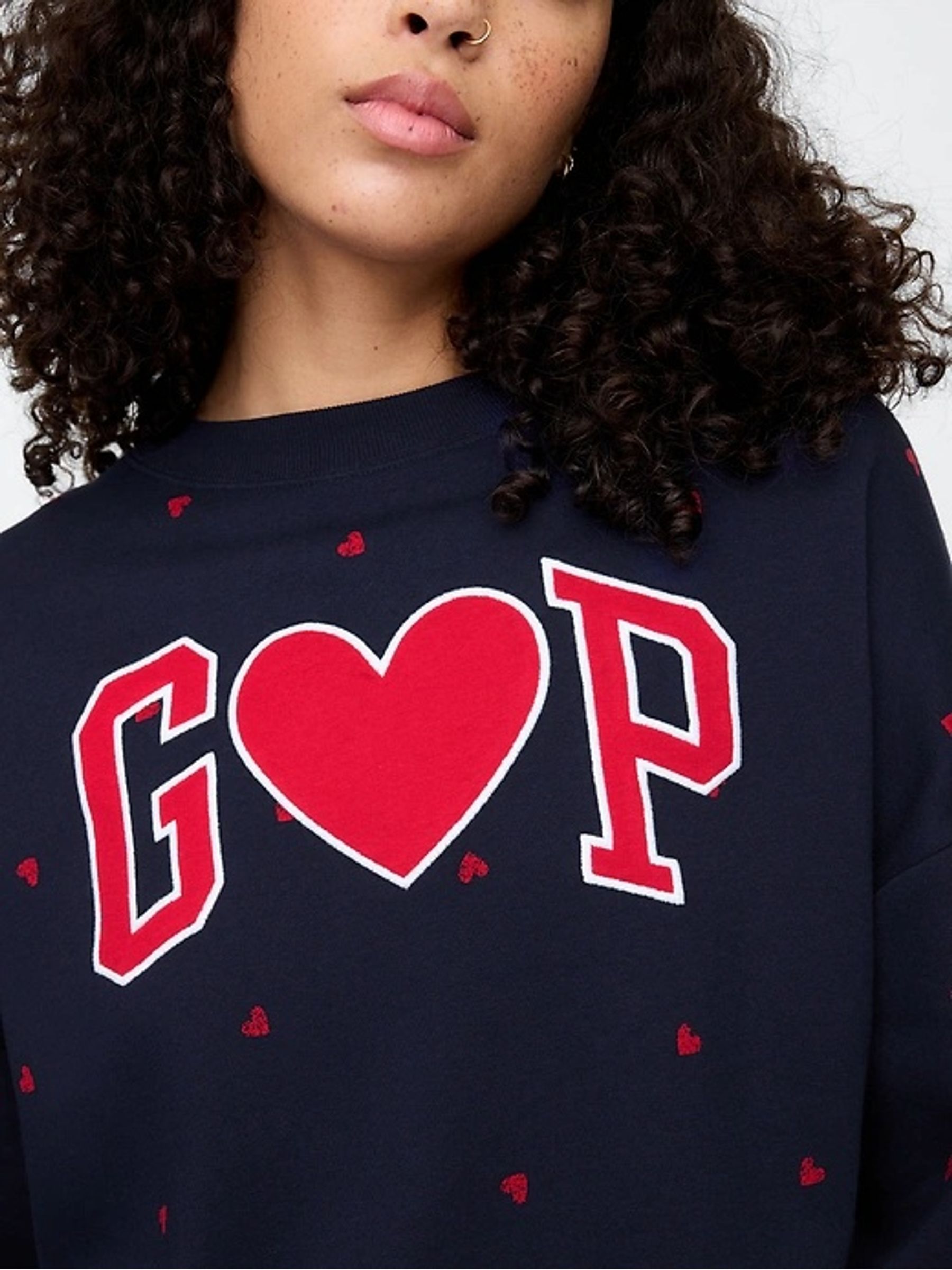 Blue Heart Logo Oversized Sweatshirt - Image 4 of 5