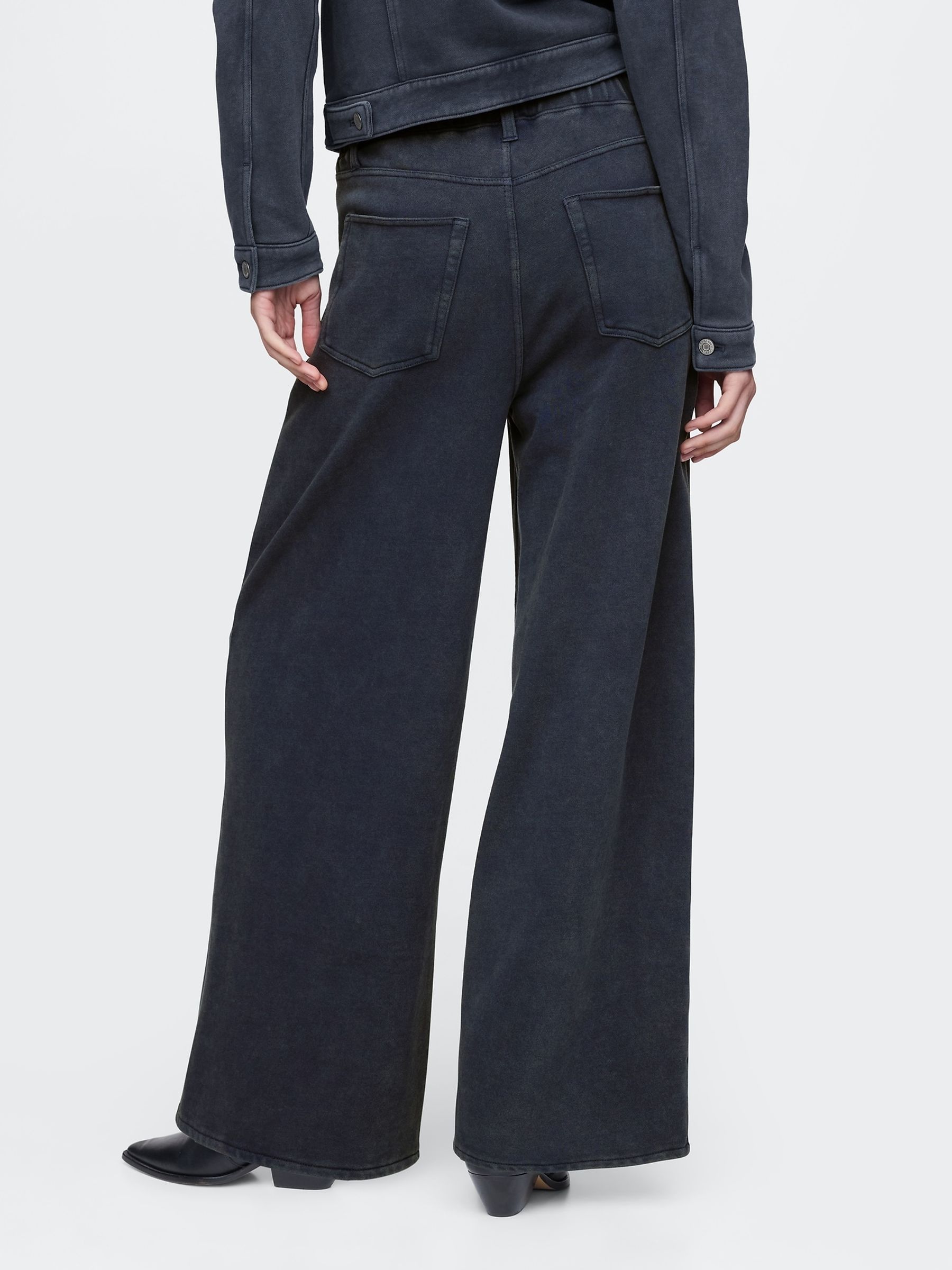 Black Baggy French Terry Jean Joggers - Image 3 of 5