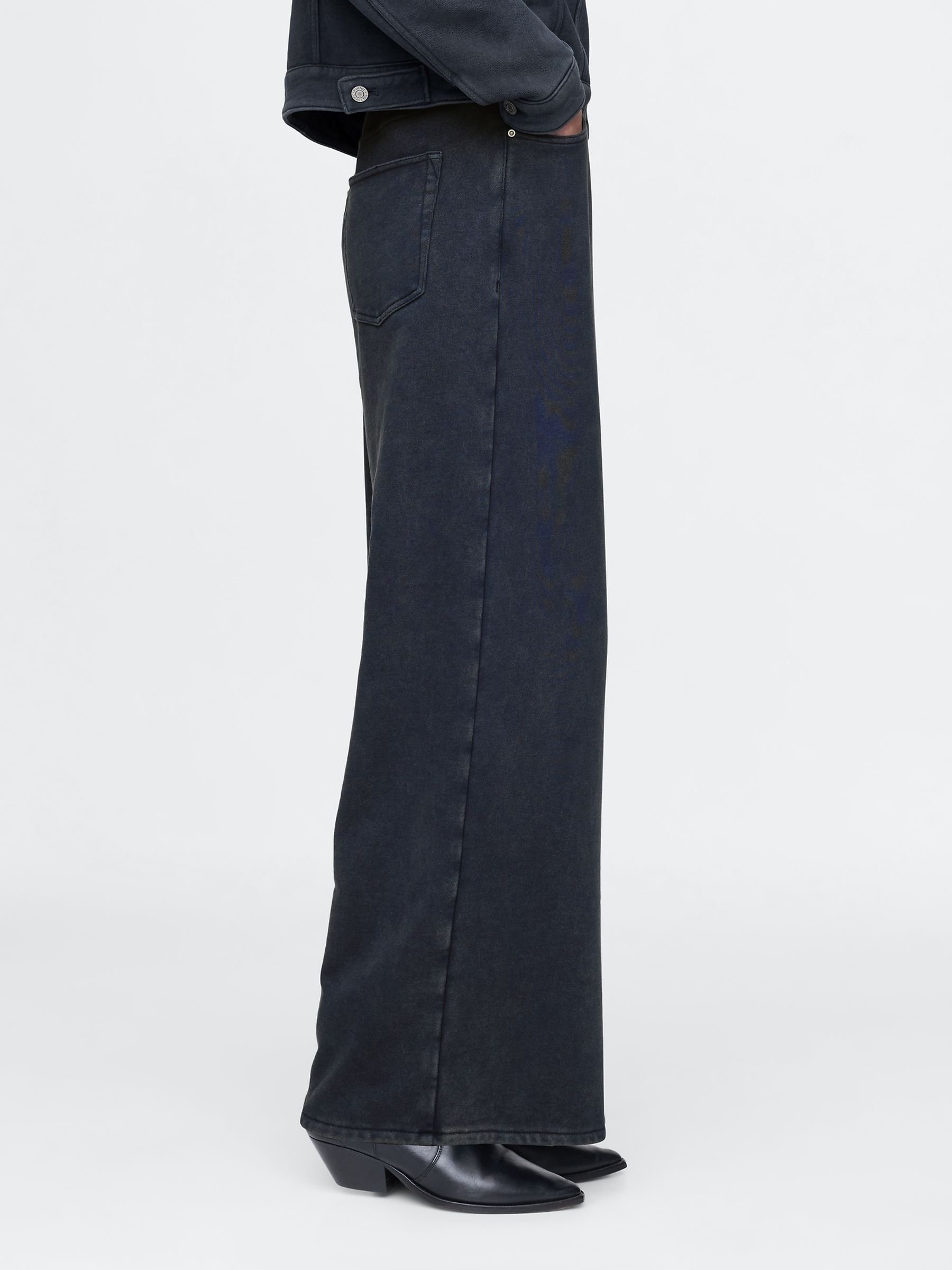 Black Baggy French Terry Jean Joggers - Image 4 of 5