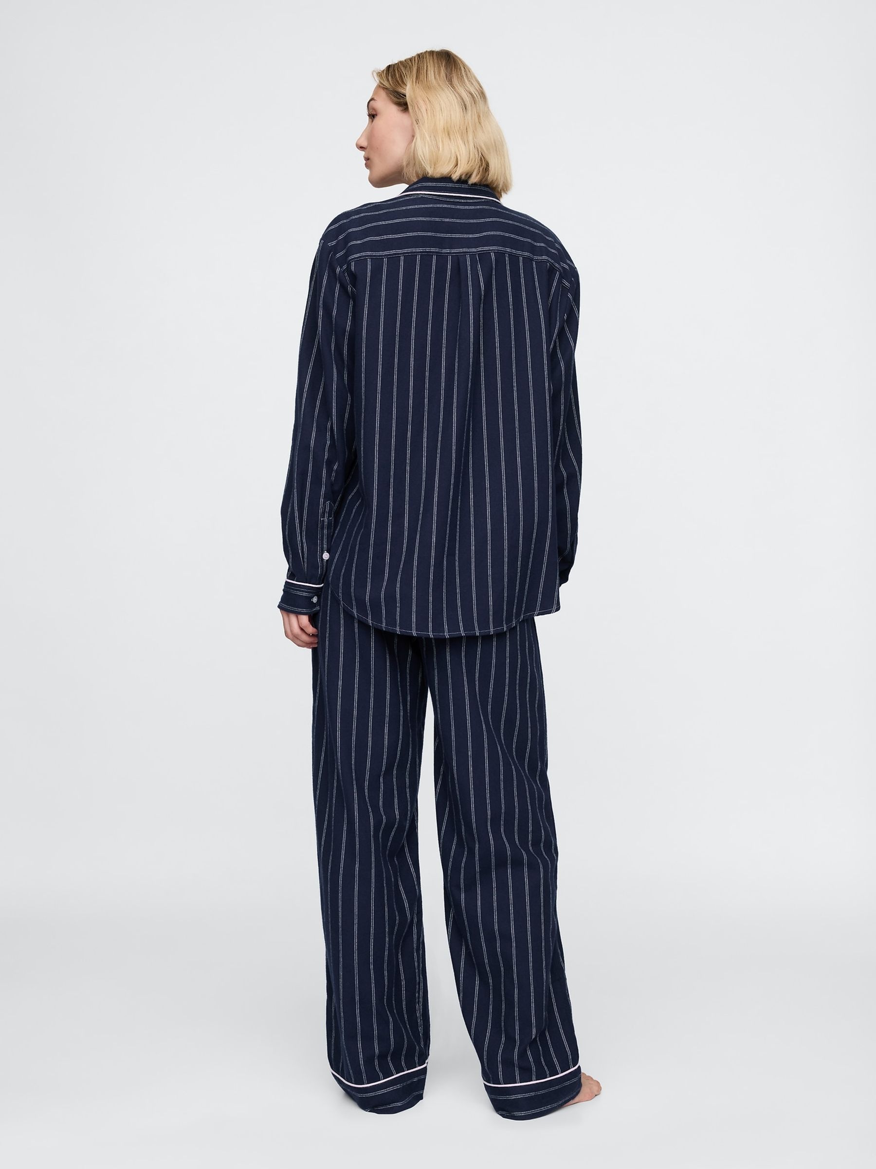 Navy Blue Stripe Long Sleeve Pyjamas - Image 2 of 3