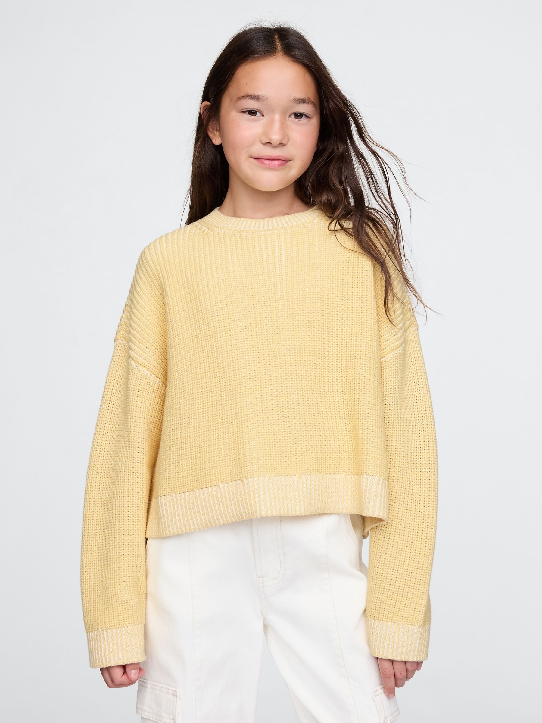 Yellow Boxy Crew Neck Jumper (4-13yrs) - Image 1 of 5