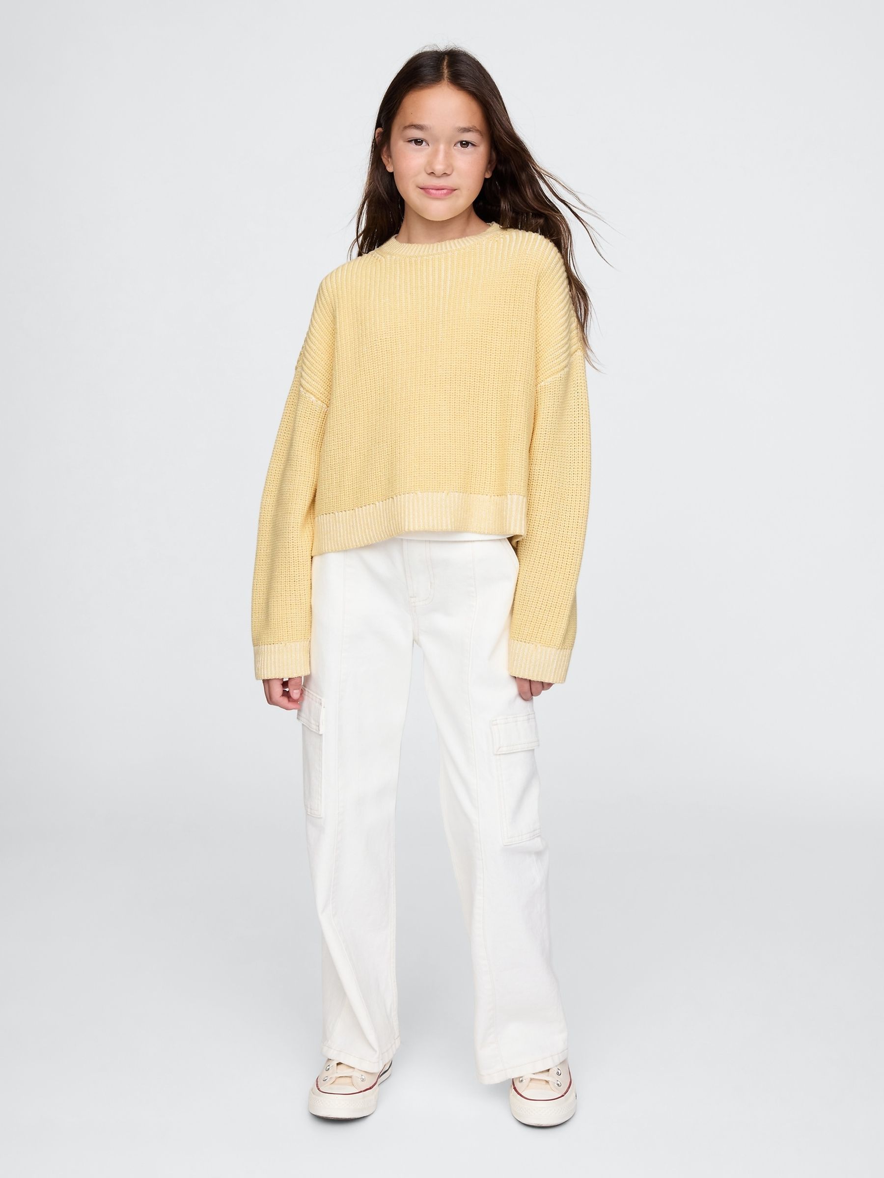 Yellow Boxy Crew Neck Jumper (4-13yrs) - Image 3 of 5