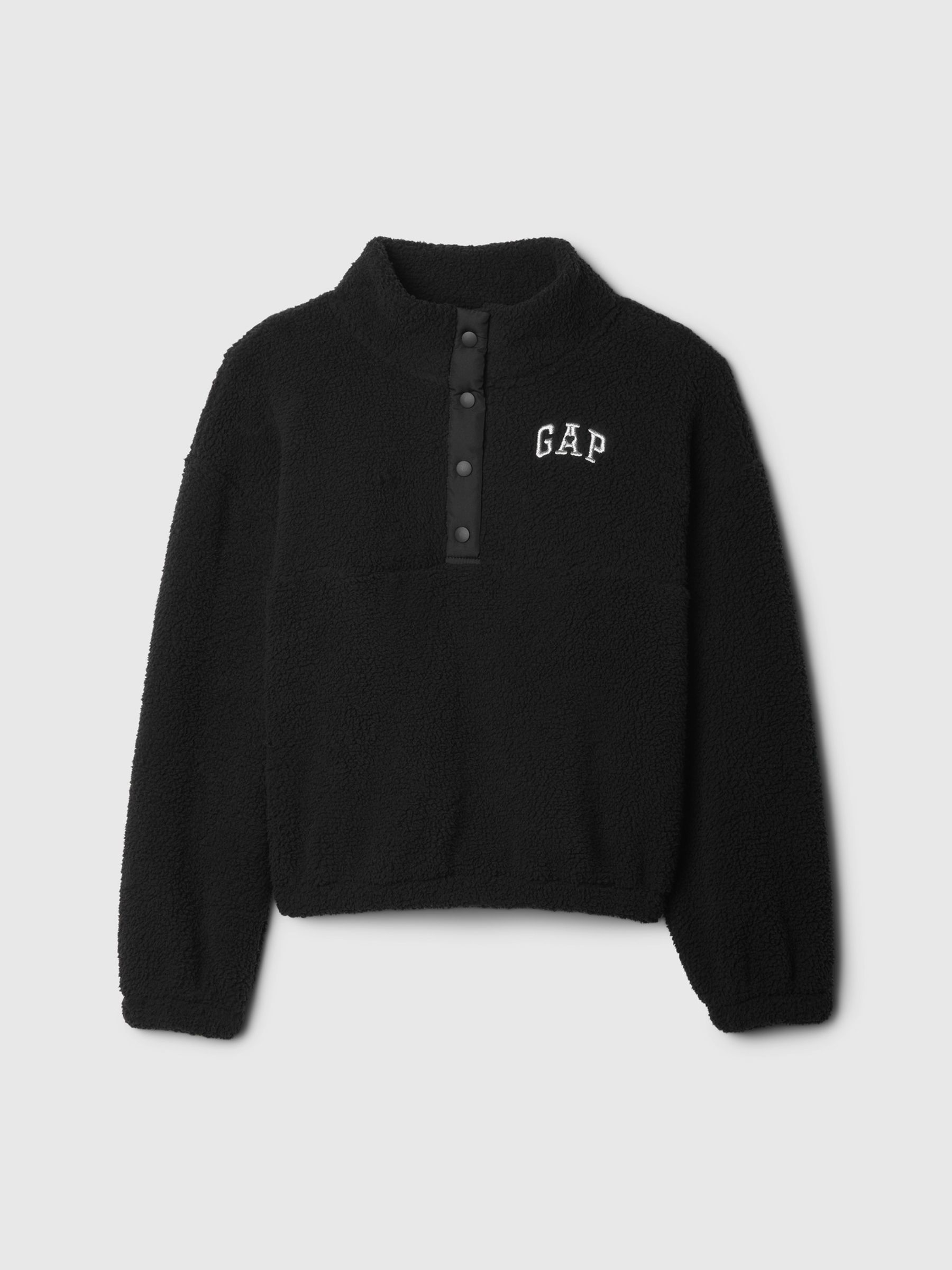 Black Quarter-Snap Sherpa Fleece (4-13yrs) - Image 4 of 4