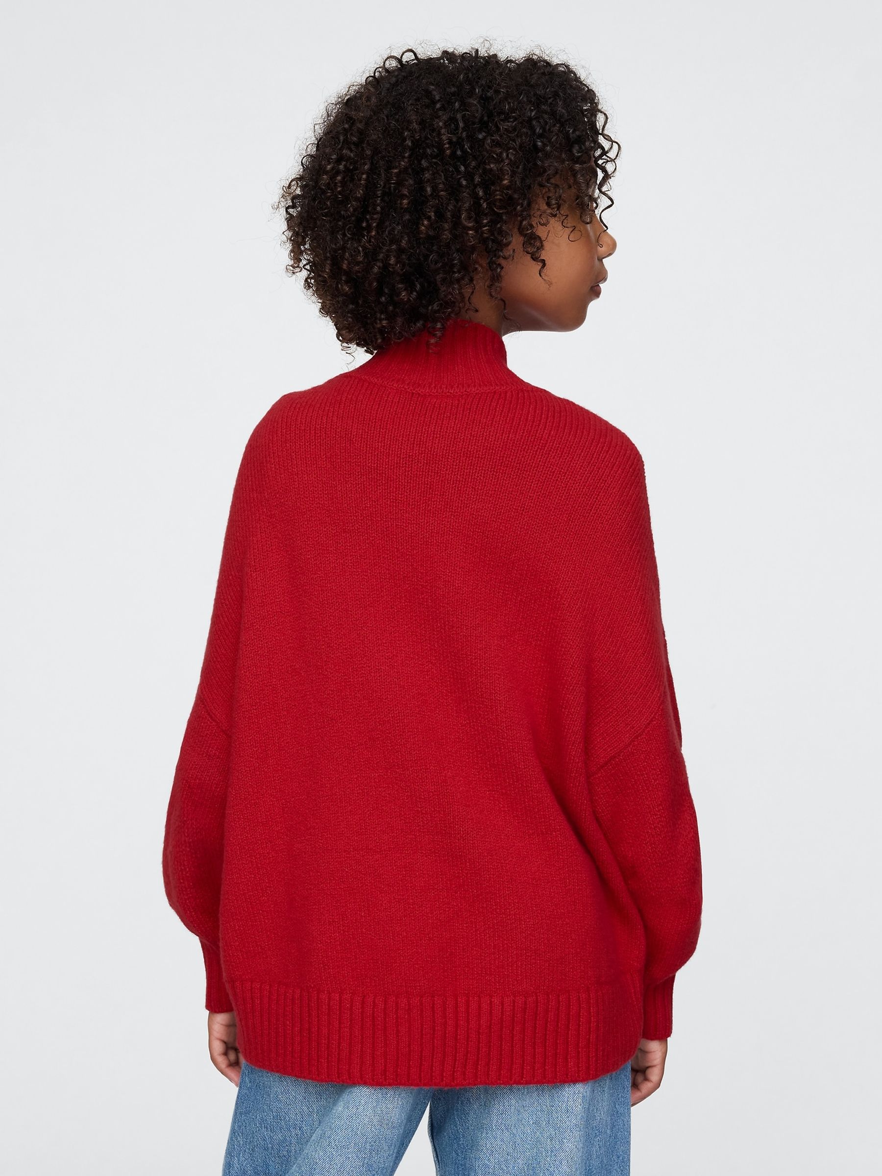 Red CashSoft Oversized Mock Neck Jumper (4-13yrs) - Image 2 of 5