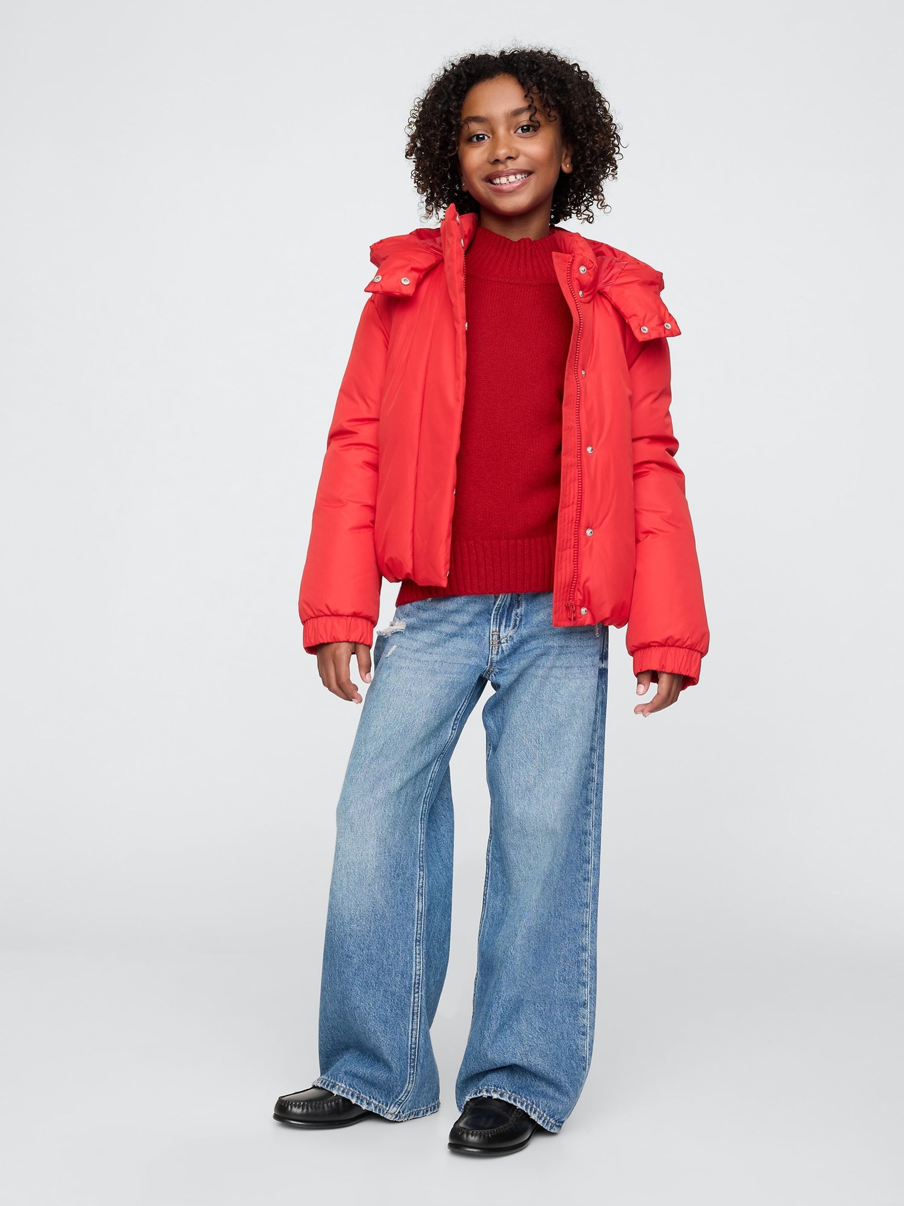 Red CashSoft Oversized Mock Neck Jumper (4-13yrs) - Image 3 of 5