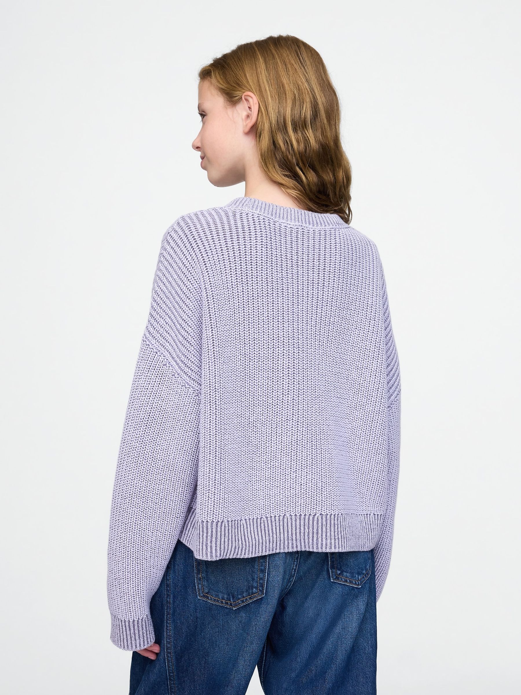 Purple Boxy Crew Neck Jumper (4-13yrs) - Image 2 of 5