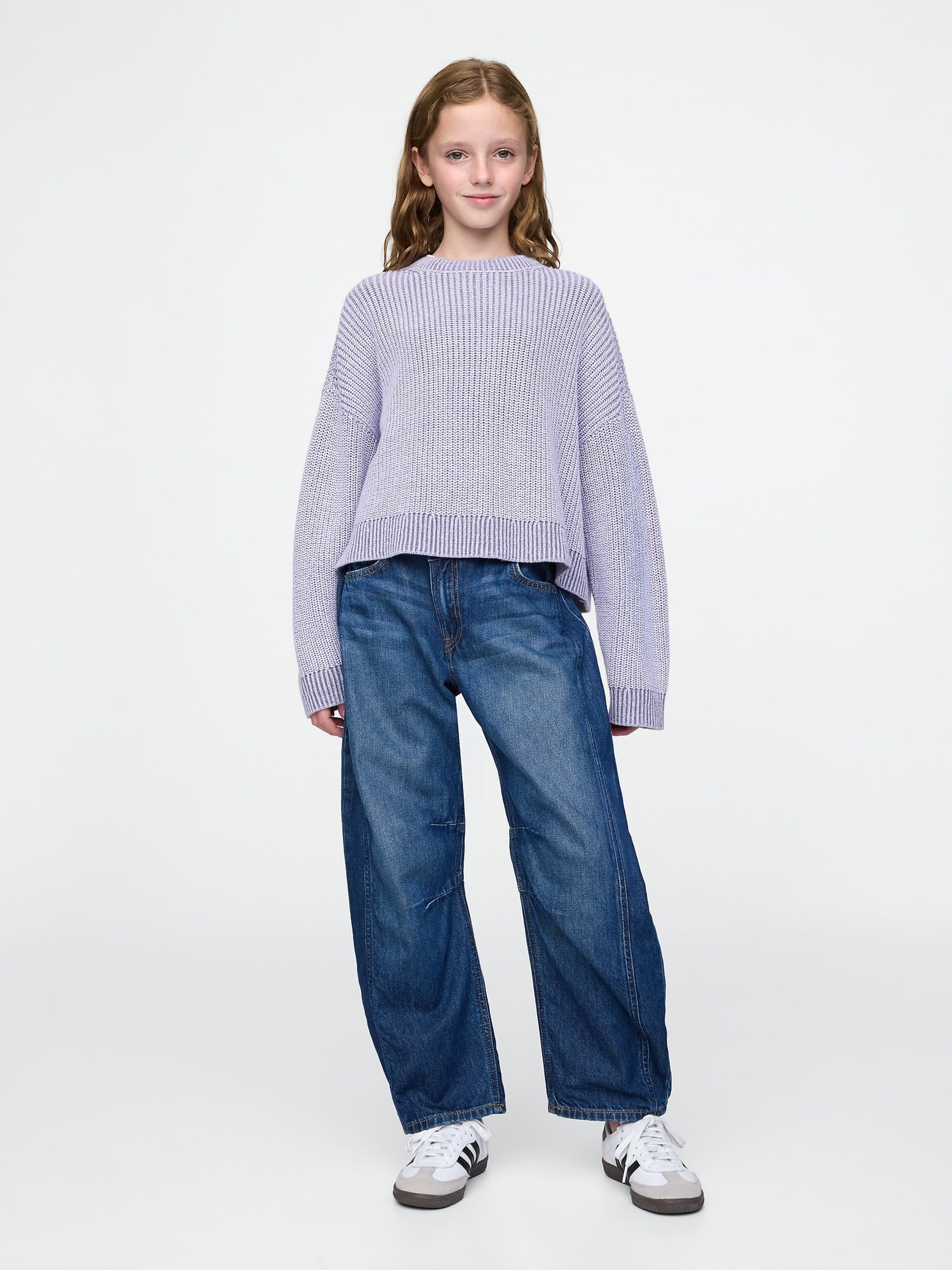 Purple Boxy Crew Neck Jumper (4-13yrs) - Image 3 of 5