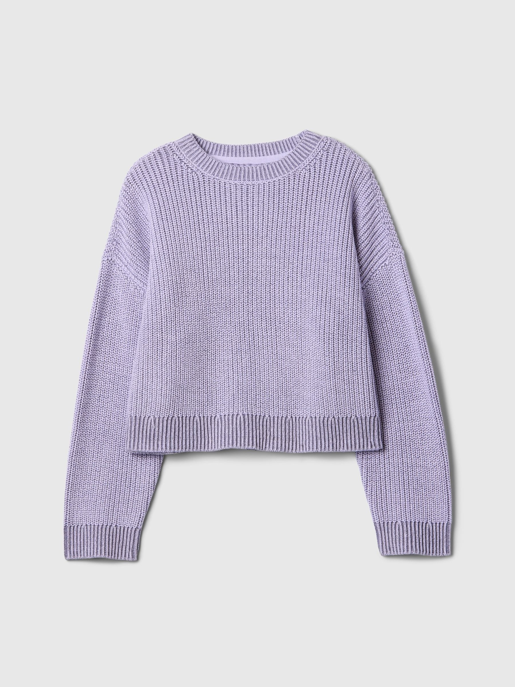 Purple Boxy Crew Neck Jumper (4-13yrs) - Image 4 of 5