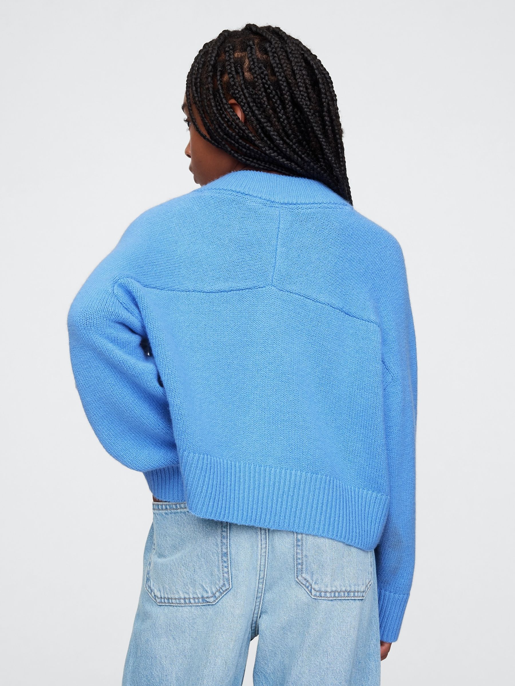 Blue CashSoft Oversized V-Neck Jumper - Image 2 of 6