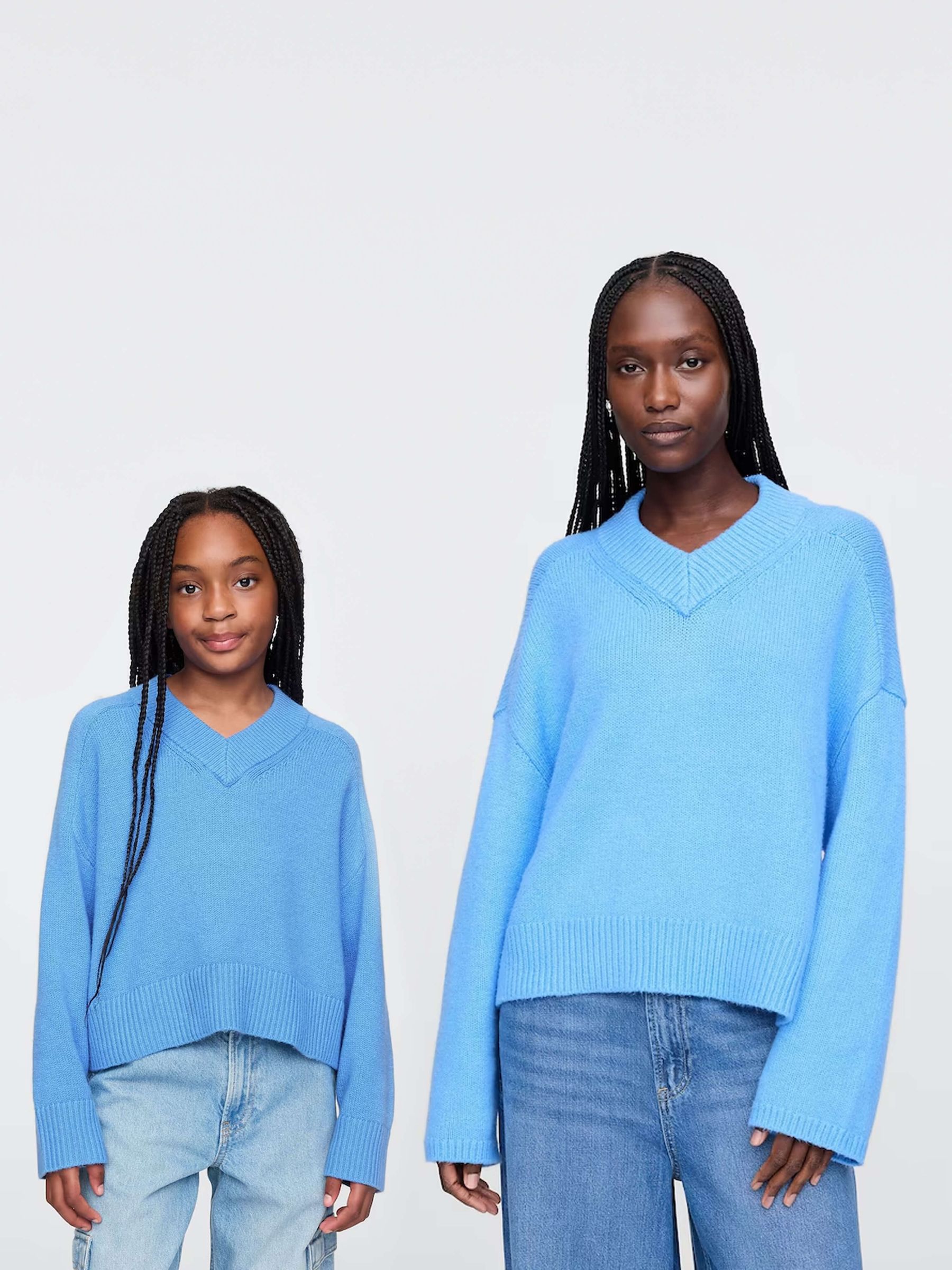 Blue CashSoft Oversized V-Neck Jumper - Image 4 of 6