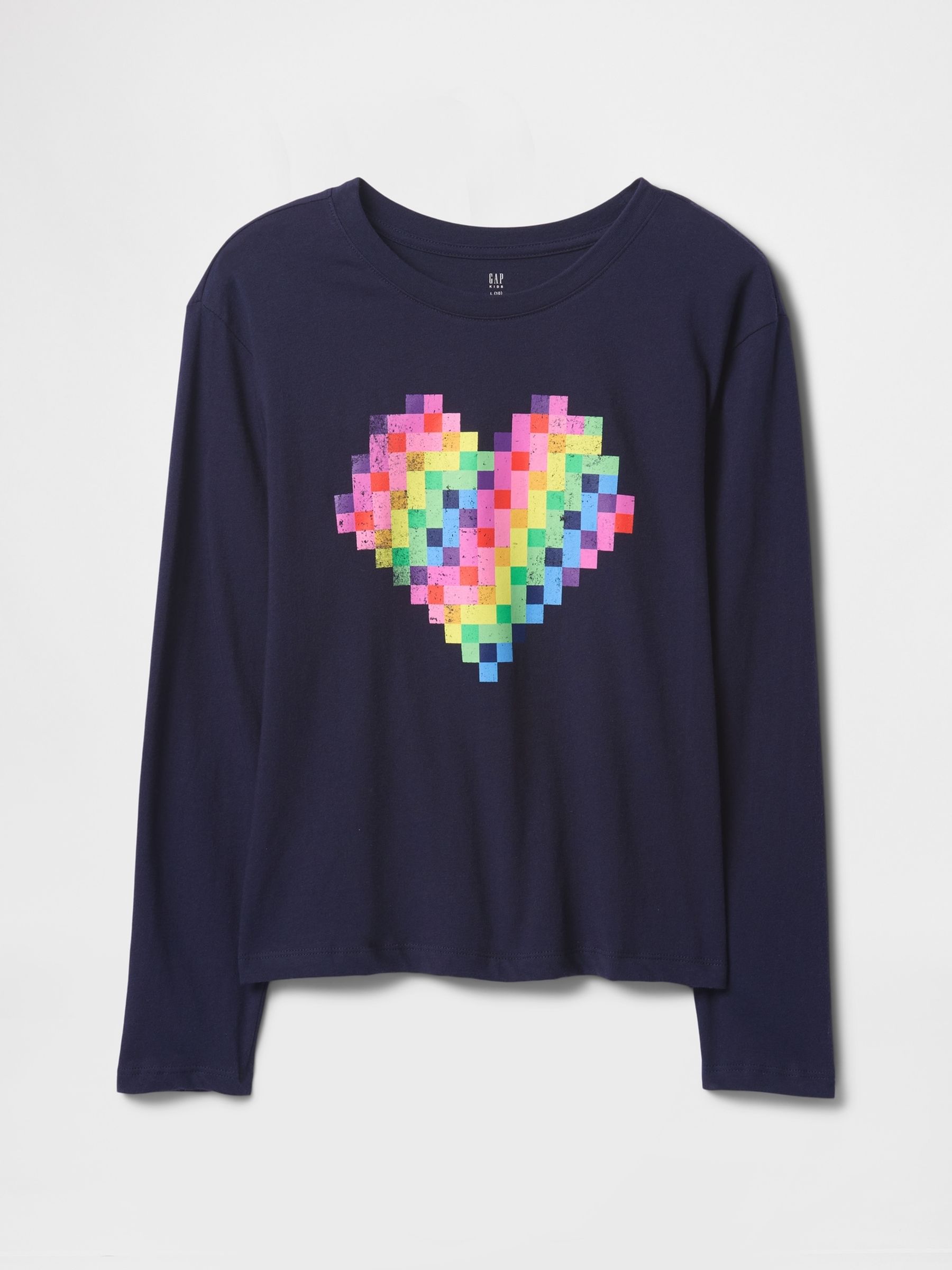 Navy Blue Heart Graphic T-Shirt (4-13yrs) - Image 3 of 4
