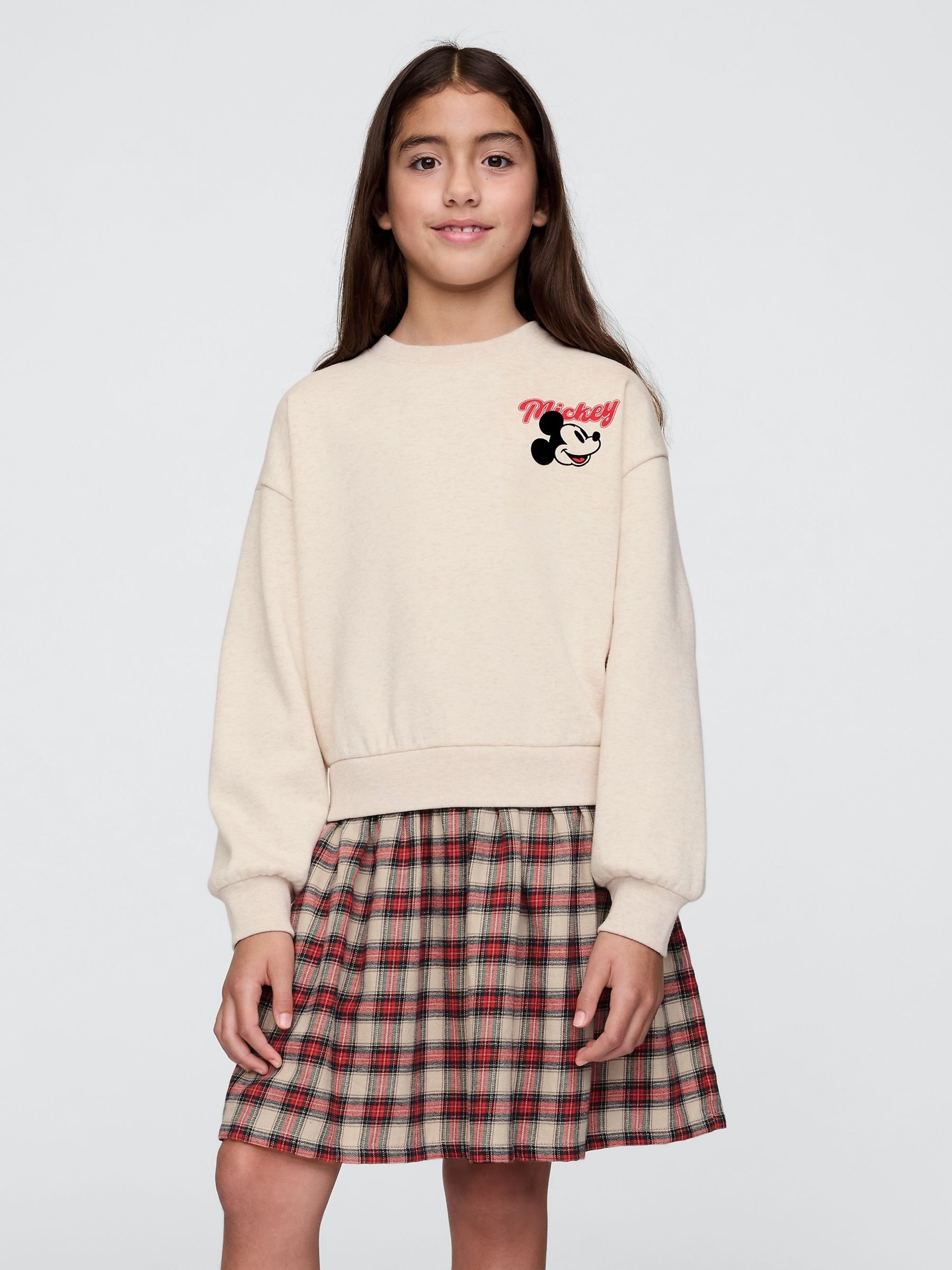 Cream Mickey Mouse Disney 2-in-1 Vintage Soft Sweatshirt Dress (4-13yrs) - Image 3 of 4