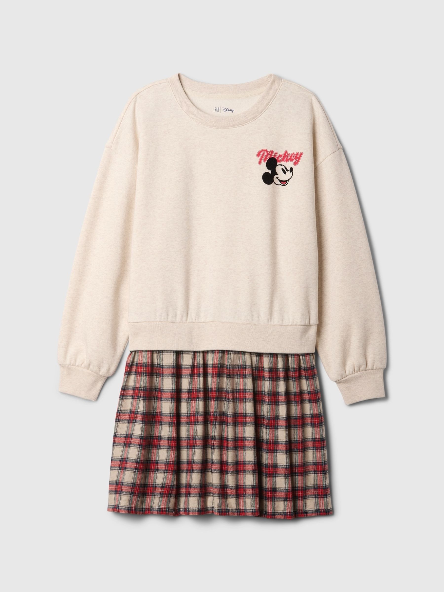 Cream Mickey Mouse Disney 2-in-1 Vintage Soft Sweatshirt Dress (4-13yrs) - Image 4 of 4