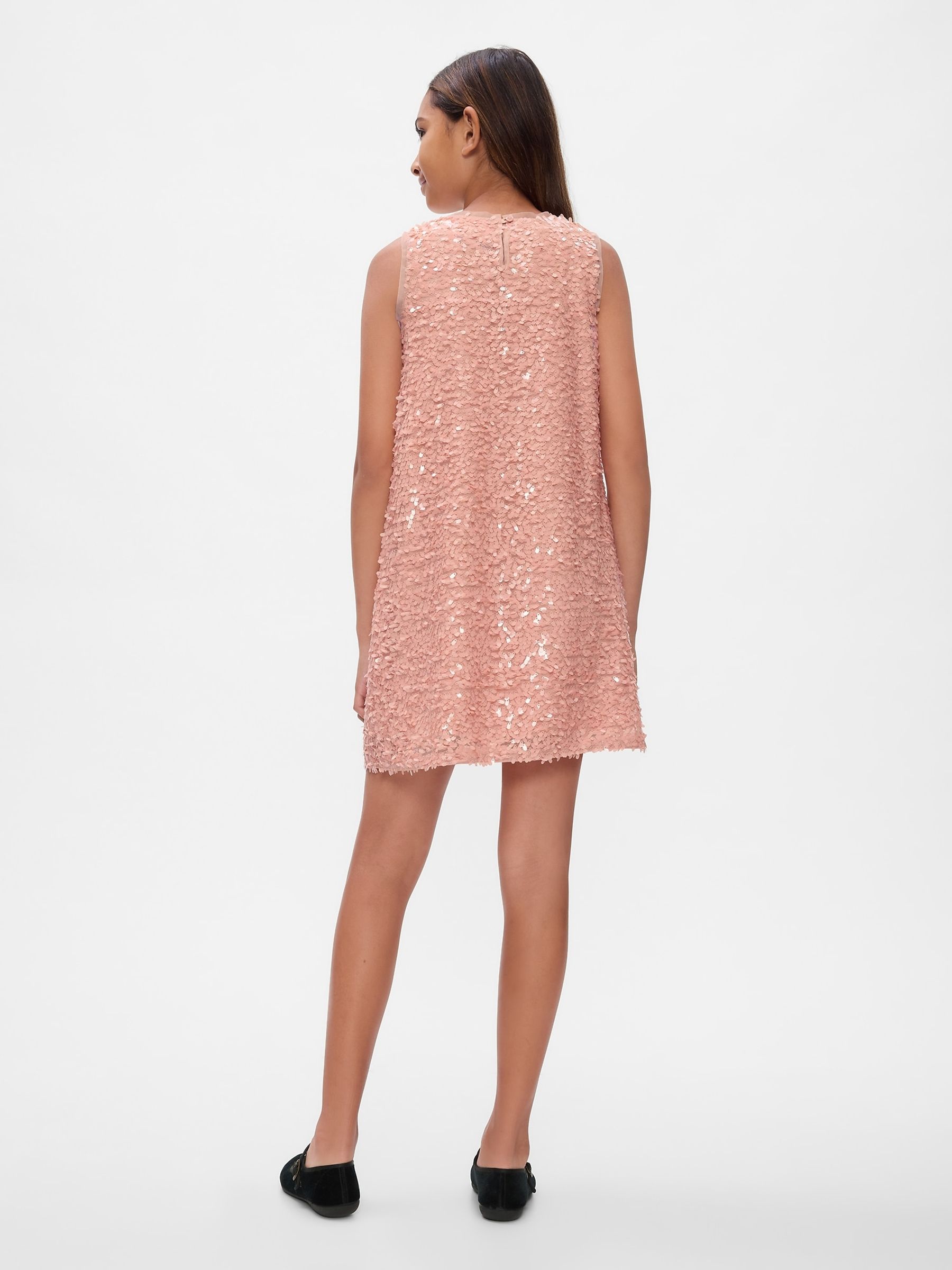 Pink Sequin Shift Dress (4-13yrs) - Image 2 of 4