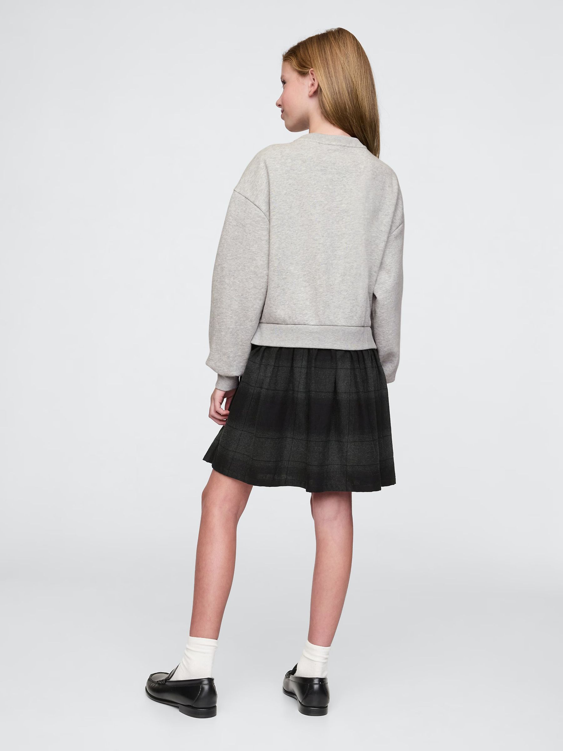 Grey & Black Logo Oversized Vintage Soft Jumper Dress (4-13yrs) - Image 2 of 4