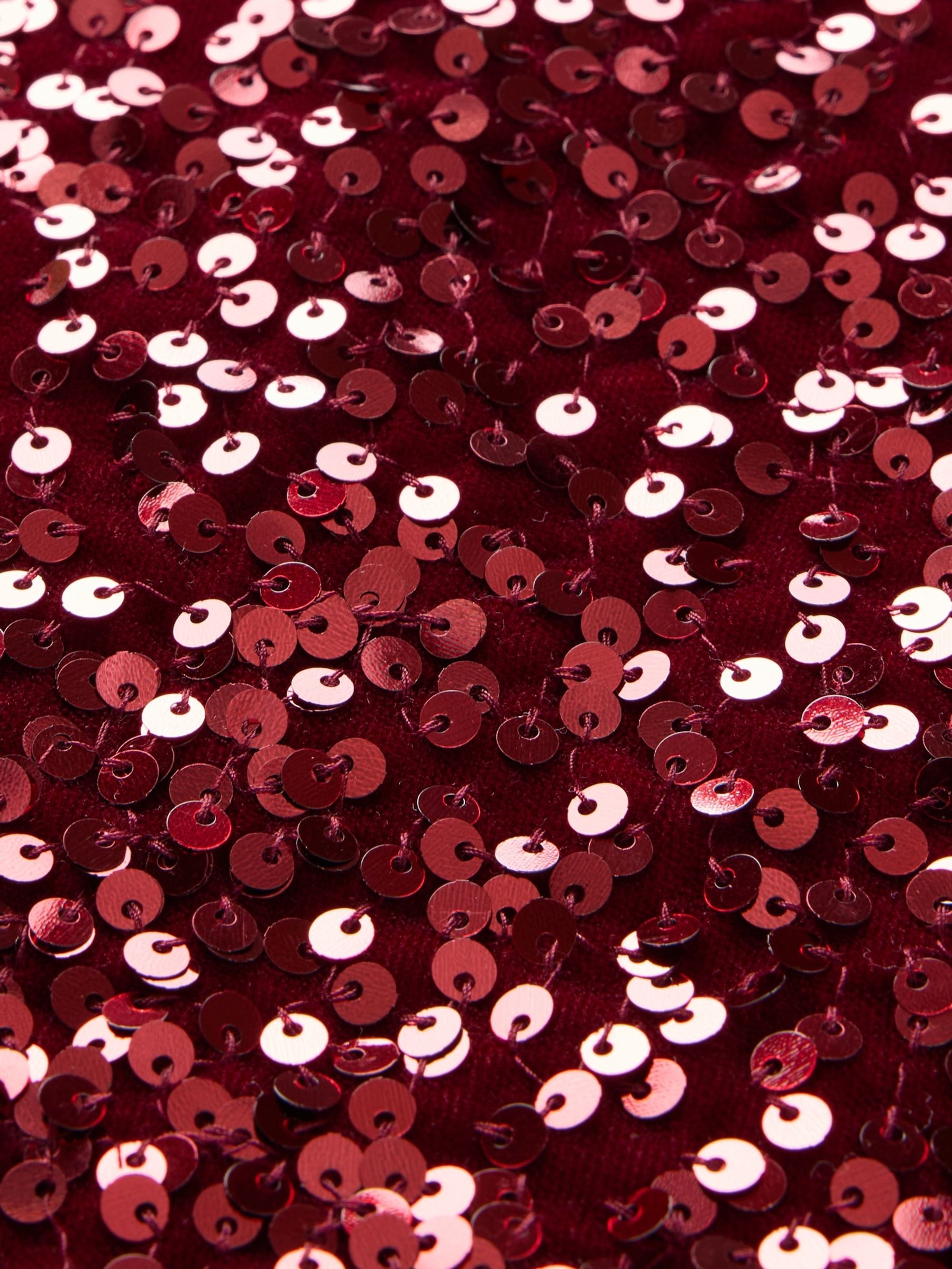Red Sequin Velvet Mini Skirt (5-13yrs) - Image 4 of 4