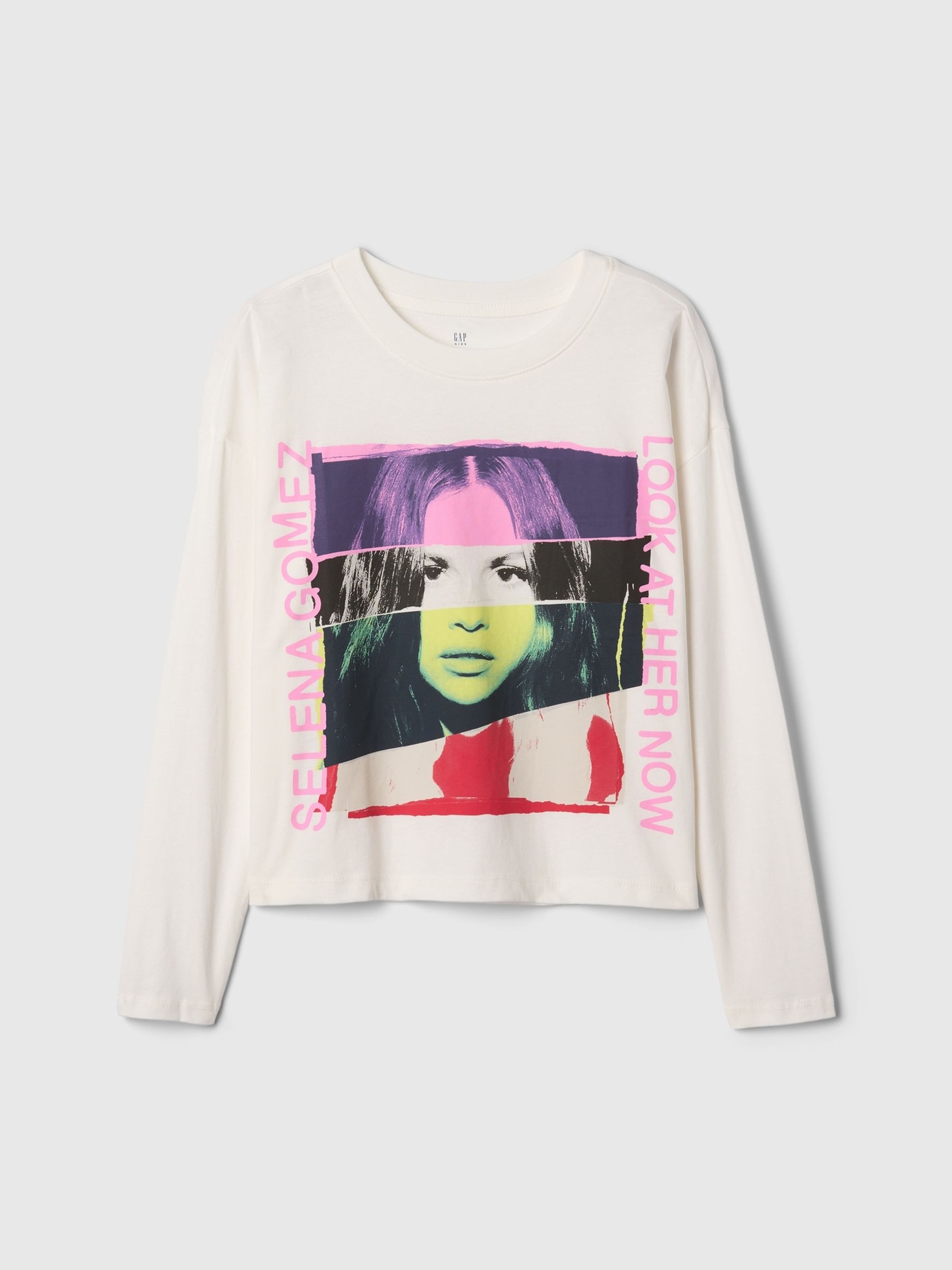 White Selena Gomez Oversized Boxy T-Shirt (4-13yrs) - Image 4 of 5