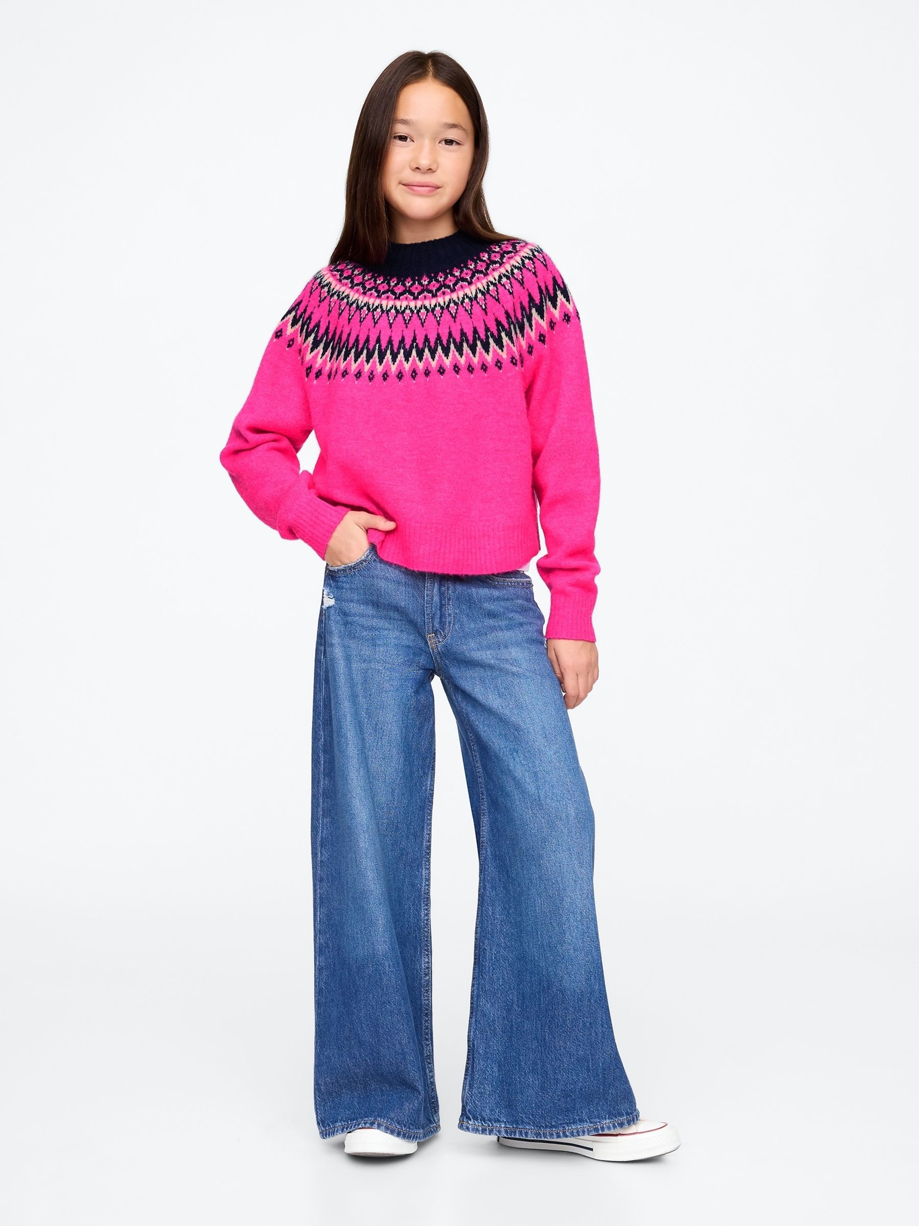 Pink Fair Isle Jumper (4-13yrs) - Image 3 of 5