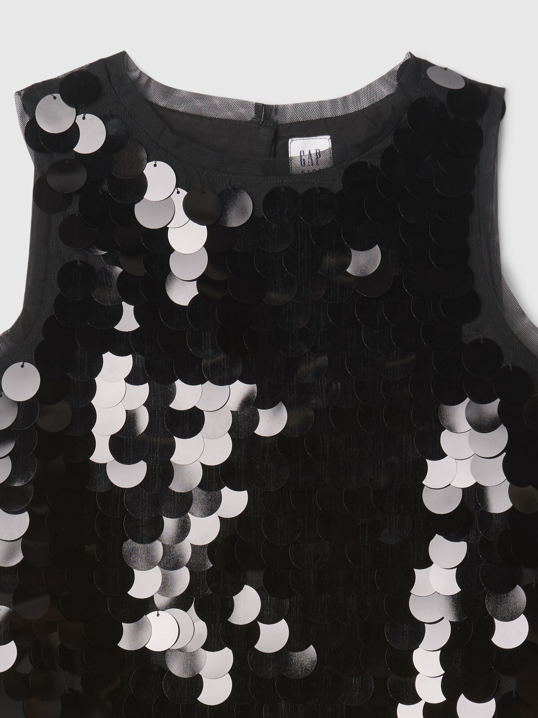 Silver Sequin Shift Dress (4-13yrs) - Image 4 of 4