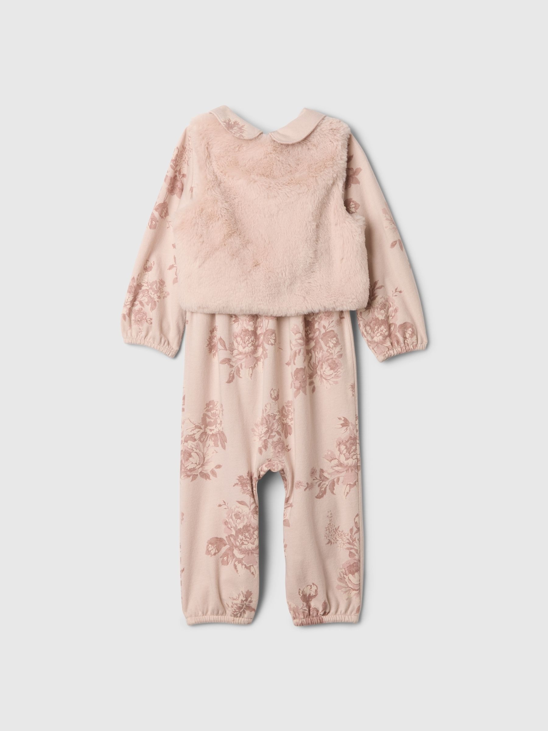 Pink Faux Fur Vest Outfit Set (Newborn-24mths) - Image 2 of 3