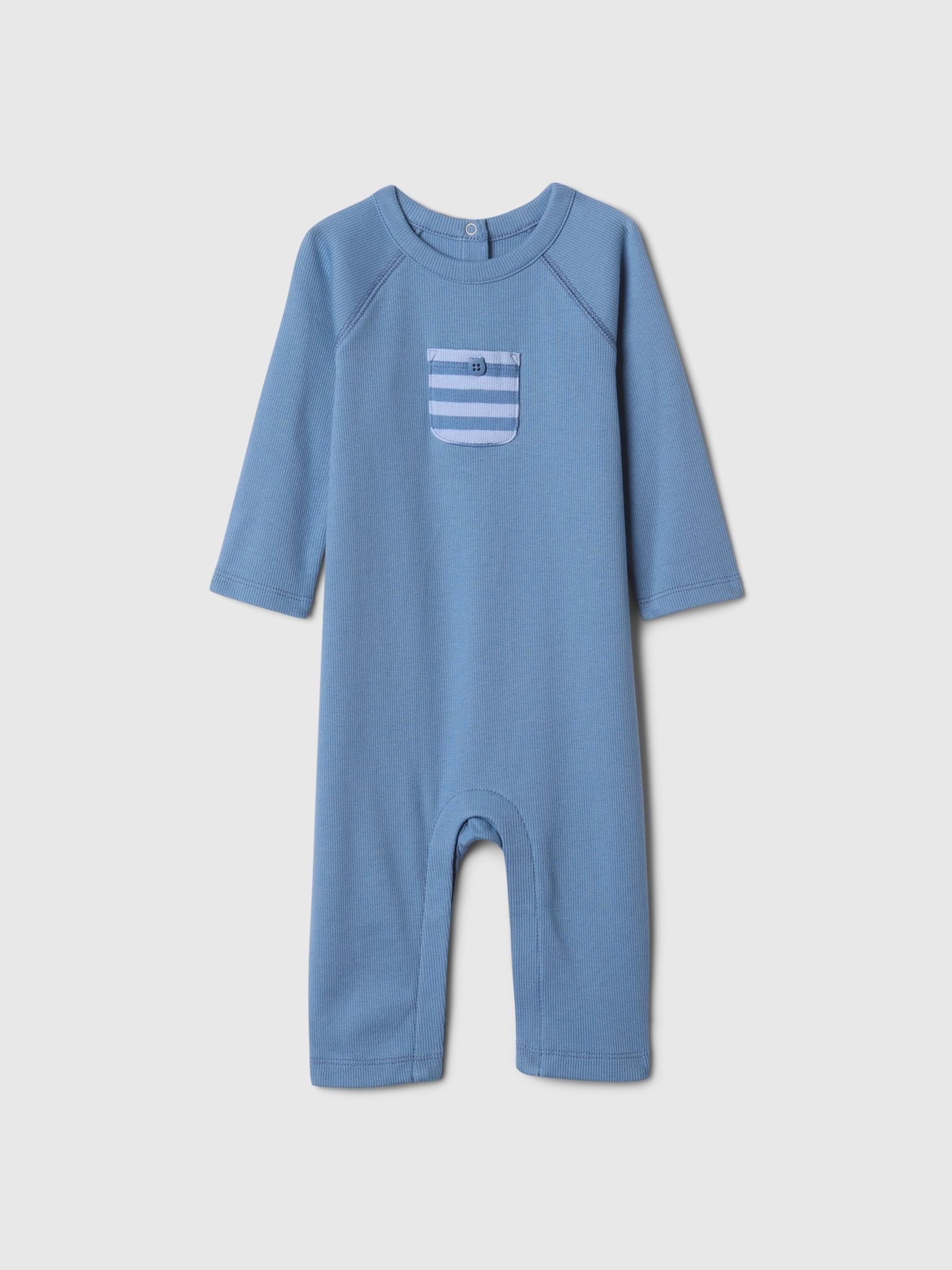 Blue Pocket One-Piece (Newborn-24mths) - Image 1 of 3