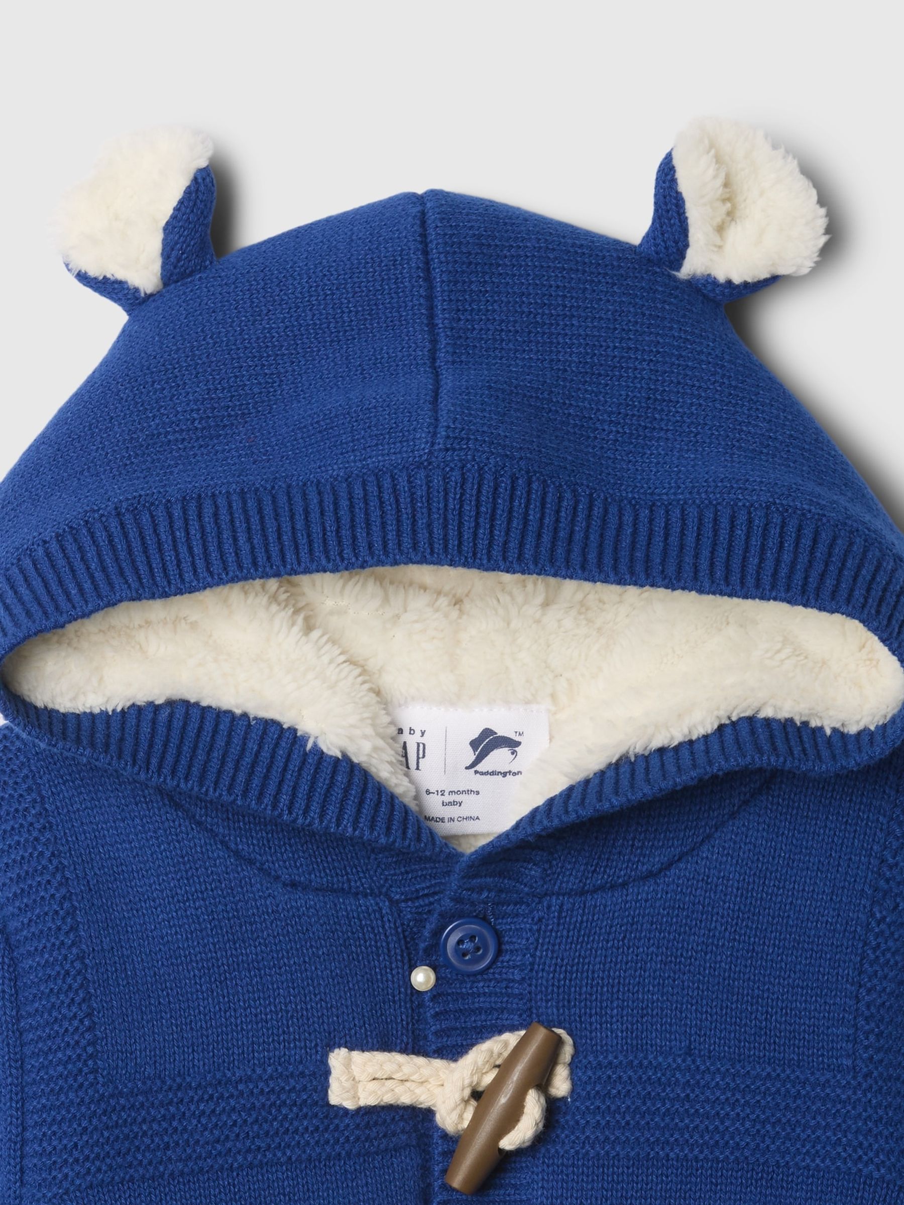 Blue Paddington Sherpa-Lined Toggle Hoodie (Newborn-24mths) - Image 3 of 3