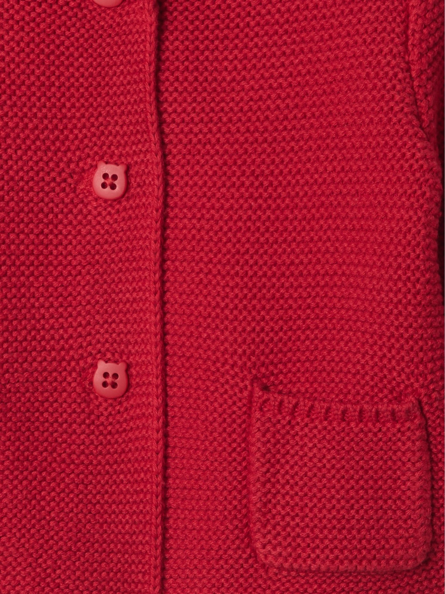 Red Knitted Brannan Bear Cardigan (Newborn-24mths) - Image 1 of 3