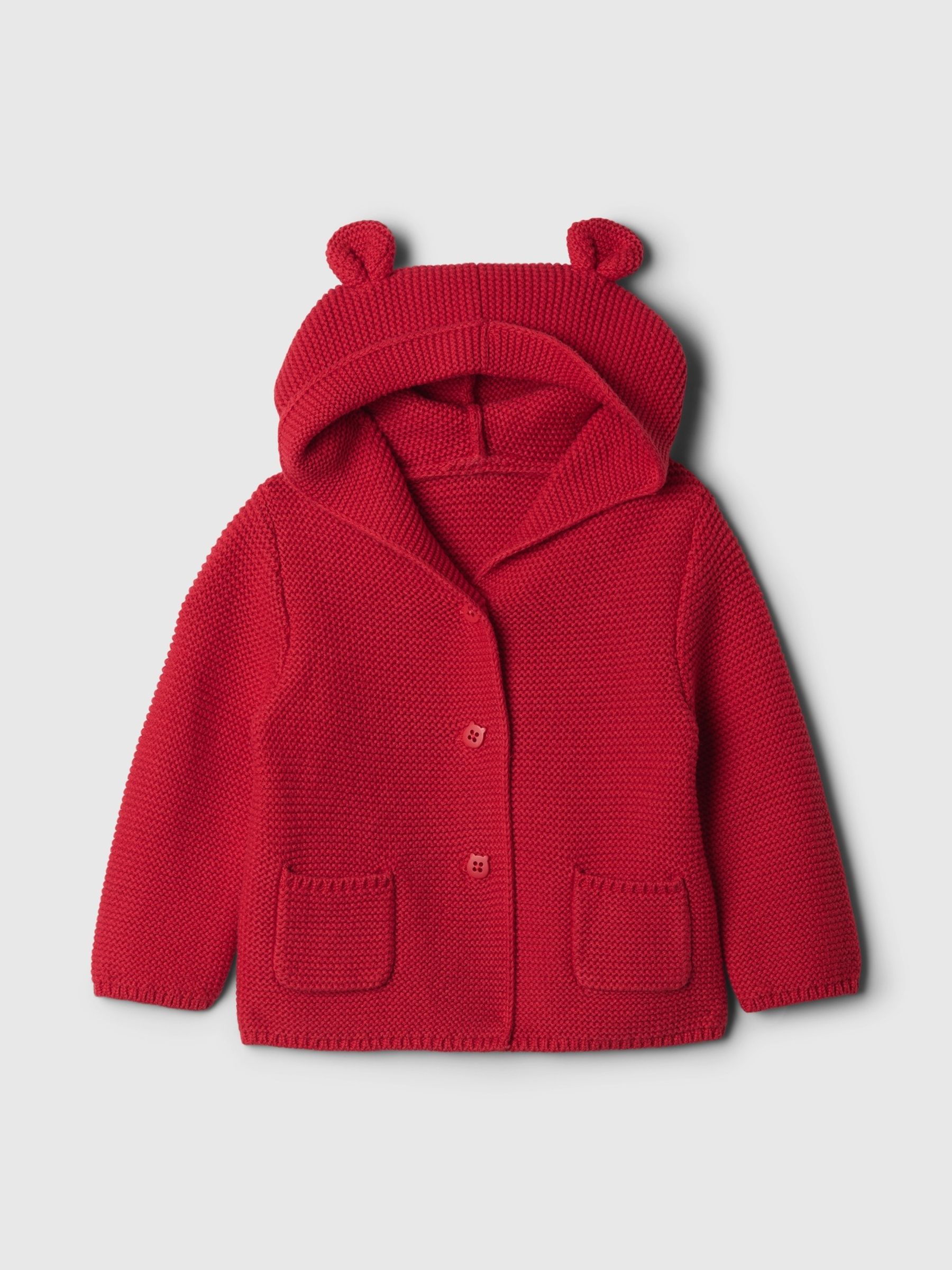 Red Knitted Brannan Bear Cardigan (Newborn-24mths) - Image 3 of 3
