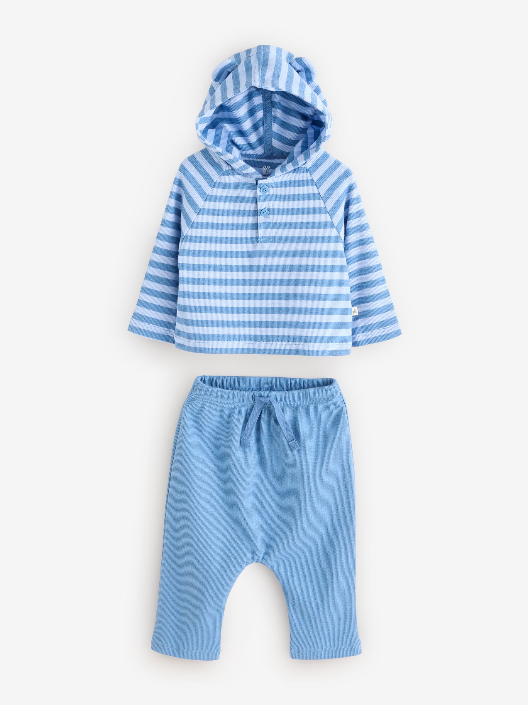 Blue Knit Hoodie  Bottoms Set (Newborn-24mths) - Image 1 of 6