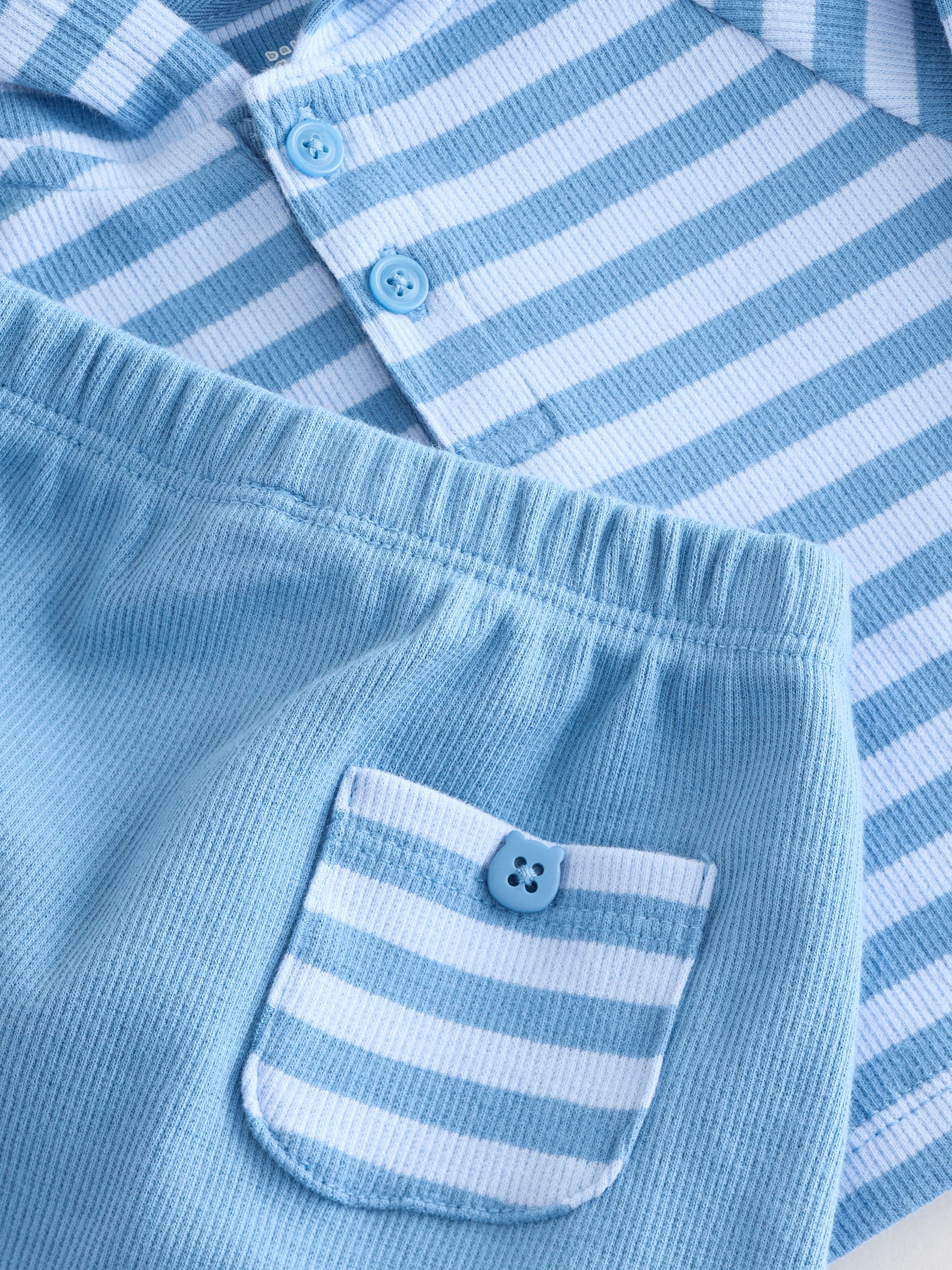 Blue Knit Hoodie  Bottoms Set (Newborn-24mths) - Image 5 of 6