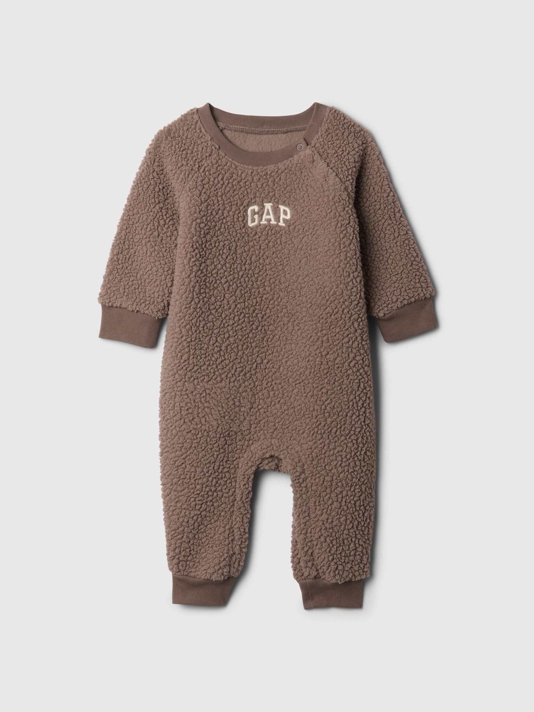 Brown Logo Sherpa One-Piece (Newborn-24mths) - Image 1 of 3
