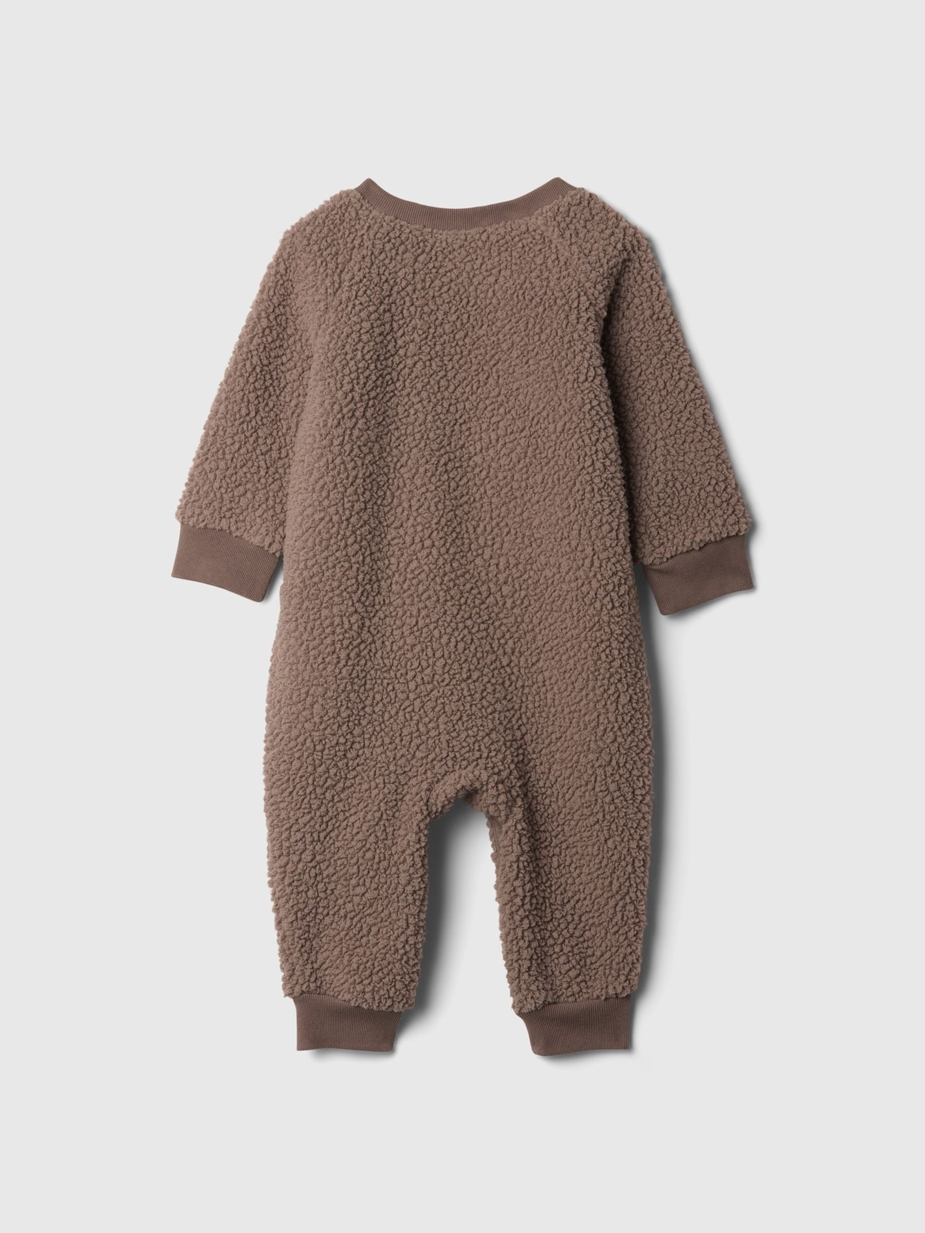 Brown Logo Sherpa One-Piece (Newborn-24mths) - Image 2 of 3