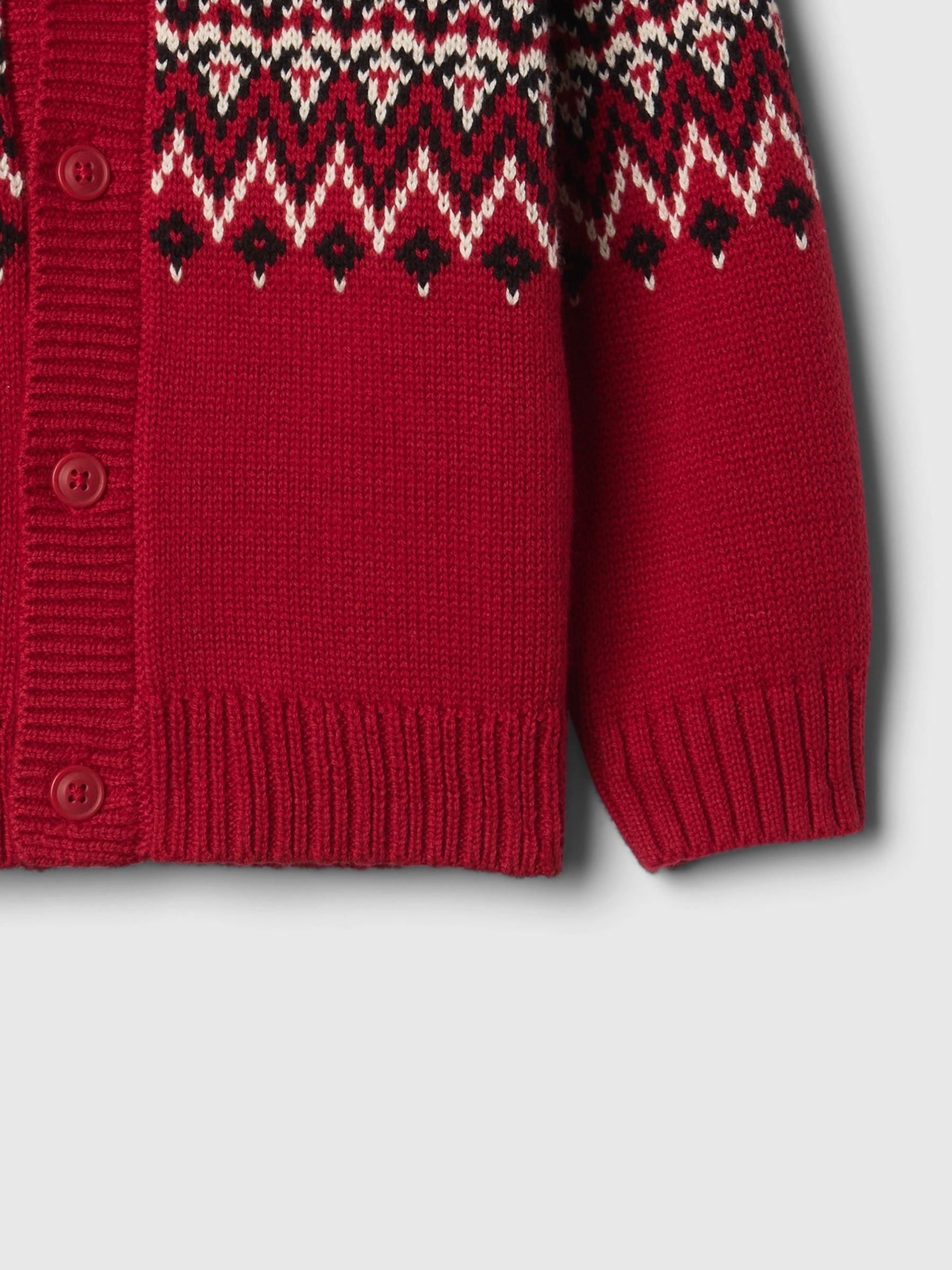 Red Fair Isle Cardigan and Cargo Joggers Set (Newborn-24mths) - Image 3 of 3