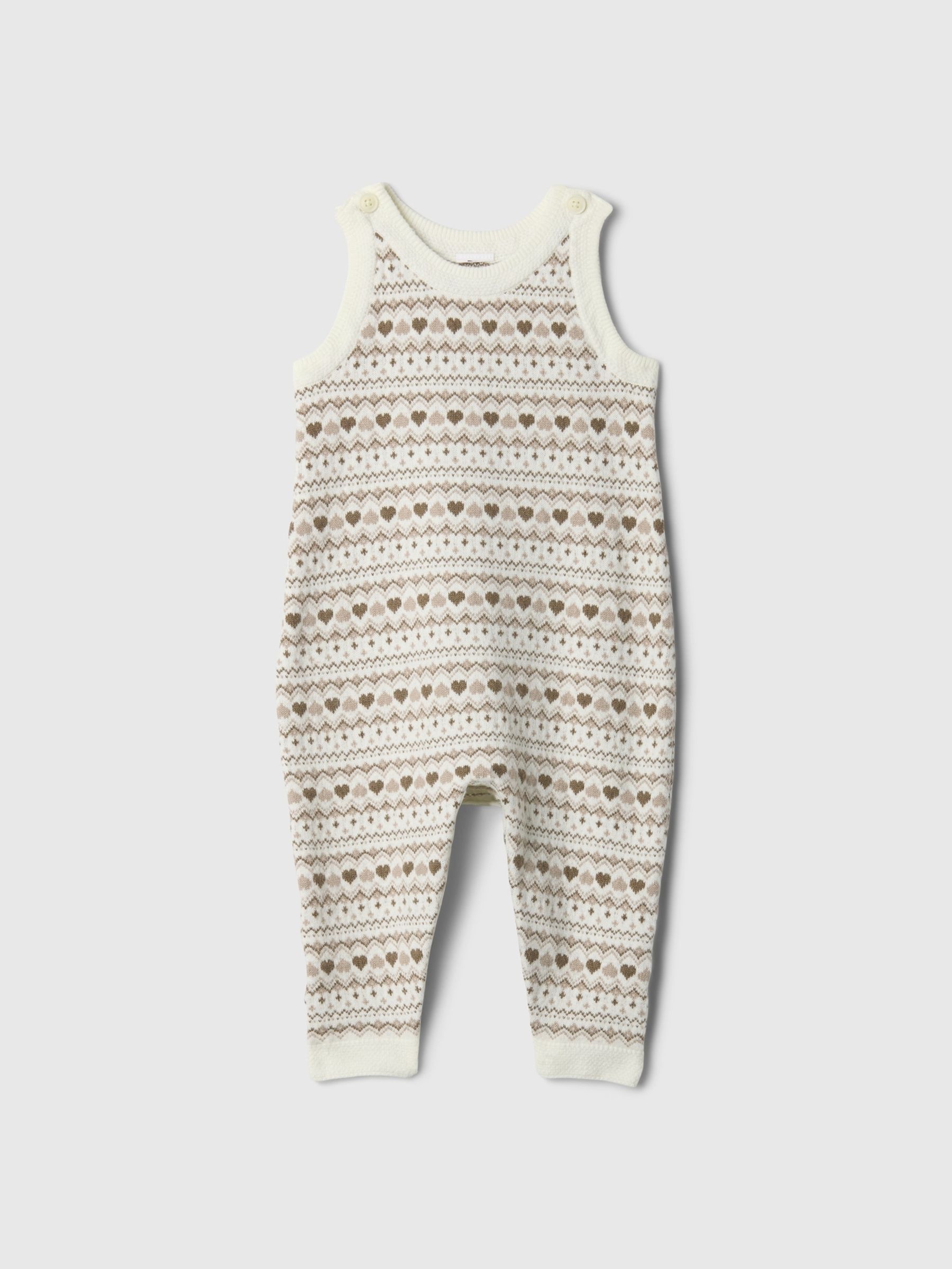 Cream CashSoft Fair Isle One-Piece (Newborn-24mths) - Image 1 of 3
