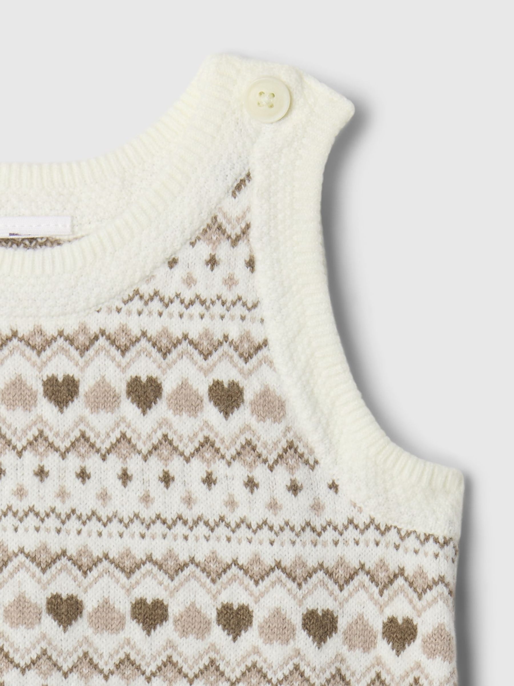 Cream CashSoft Fair Isle One-Piece (Newborn-24mths) - Image 3 of 3