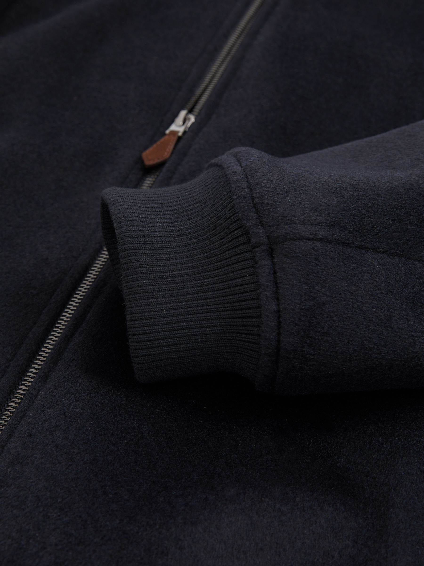 Brushed Wool-Blend Bomber Jacket in Navy - Image 6 of 6