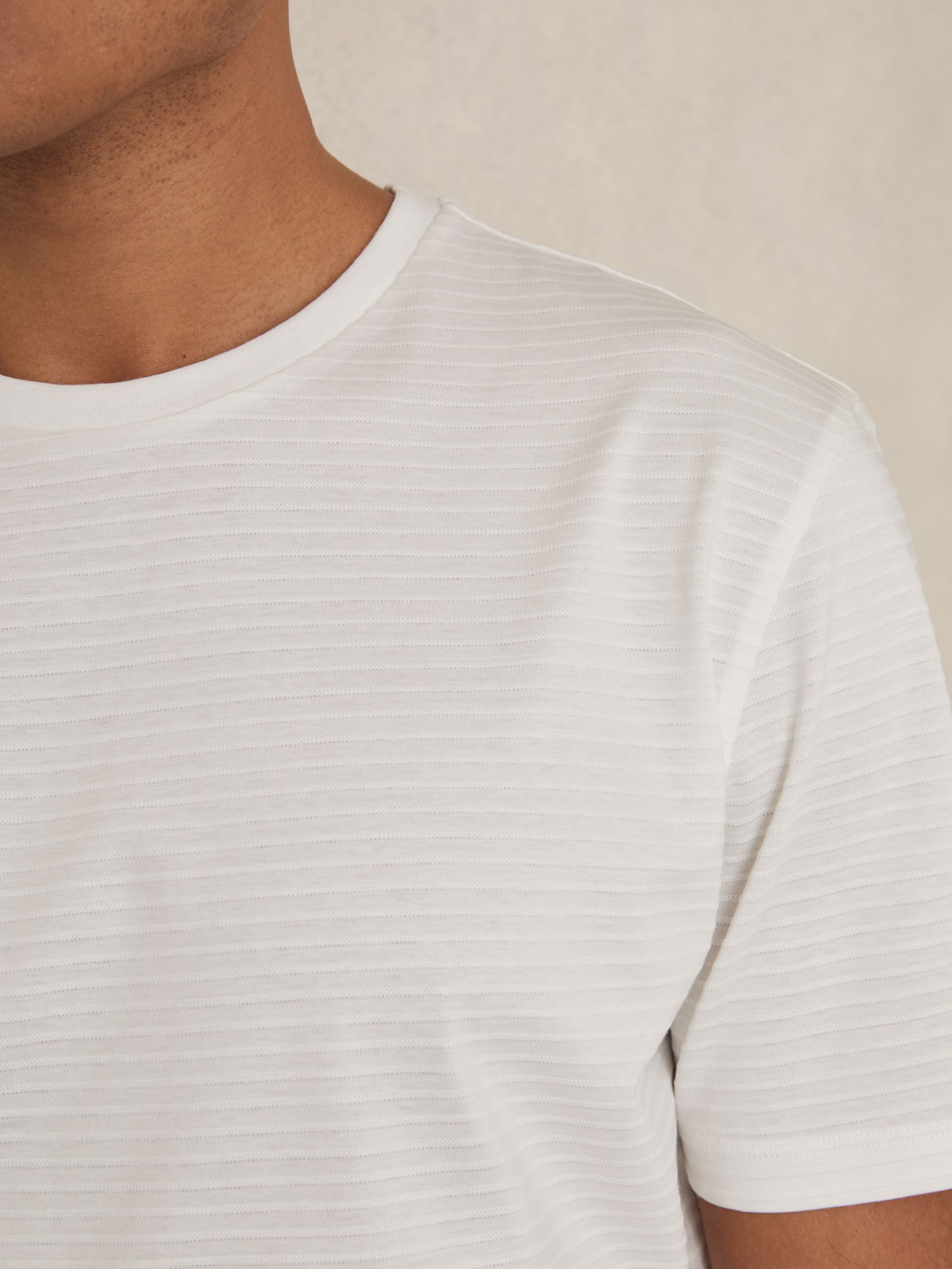 Mercerised-Cotton Ribbed T-Shirt in White - Image 4 of 6