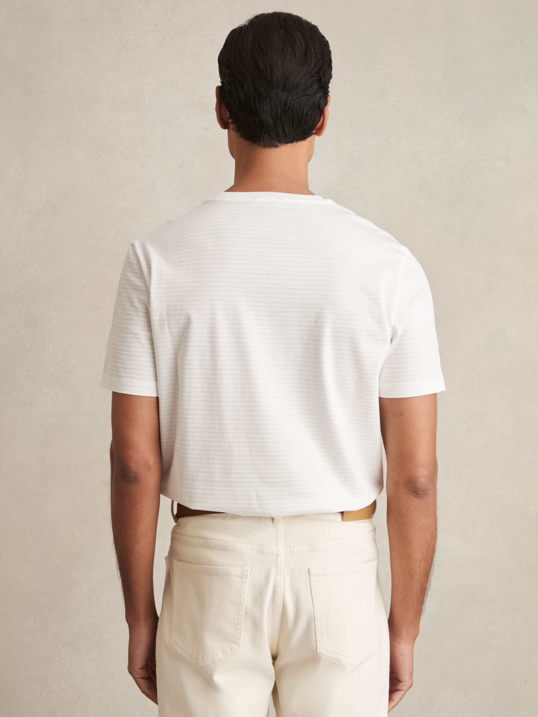 Mercerised-Cotton Ribbed T-Shirt in White - Image 5 of 6